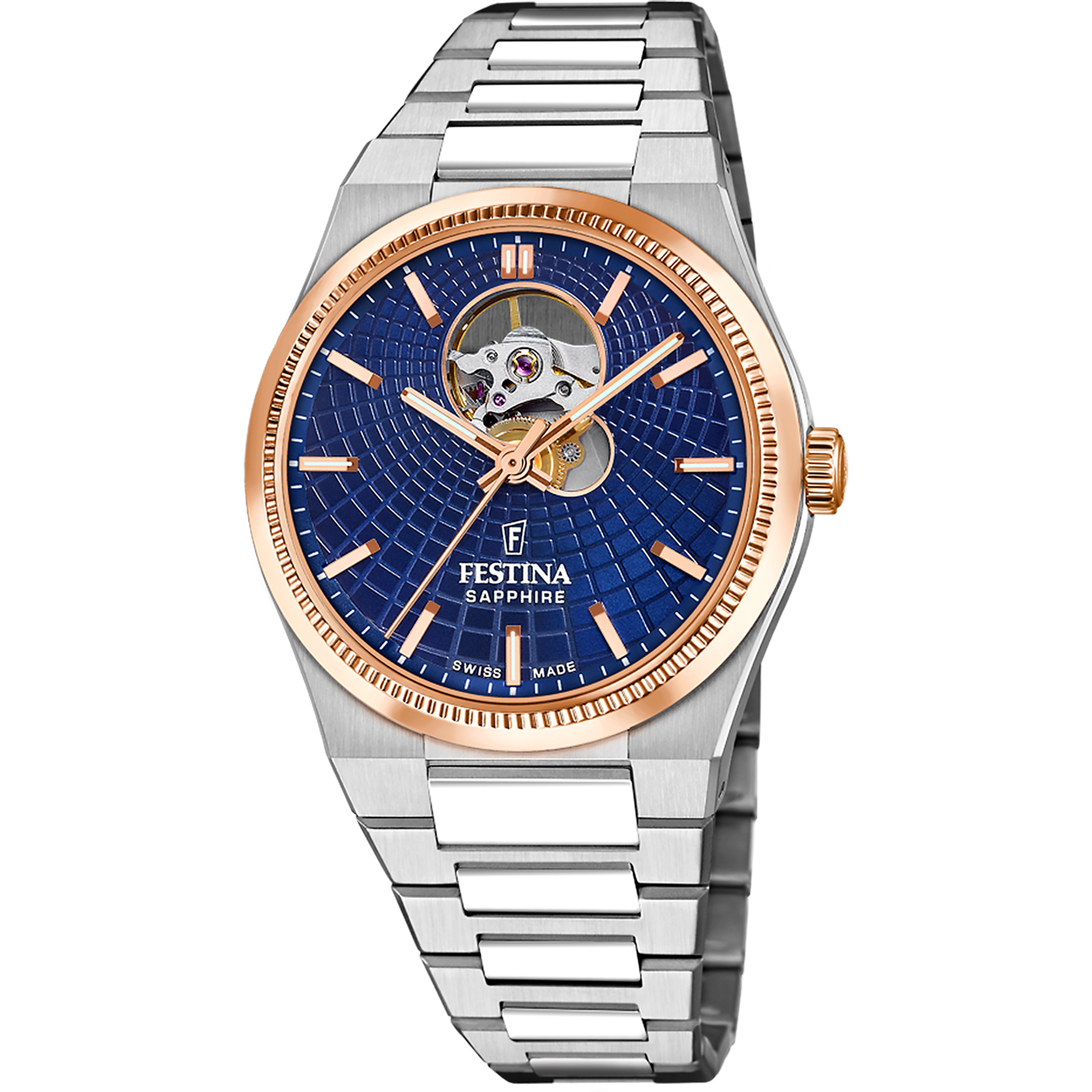 Festina Swiss Made Rive Stainless Steel Analog Mens Watch I Model F20062/2 Automatic Movement