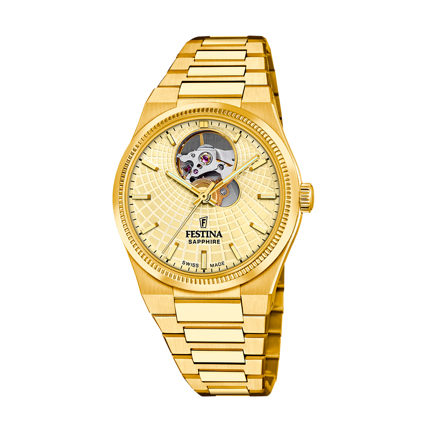 Festina Swiss Made Rive Stainless Steel Analog Mens Watch I Model F20064/2 Automatic Movement