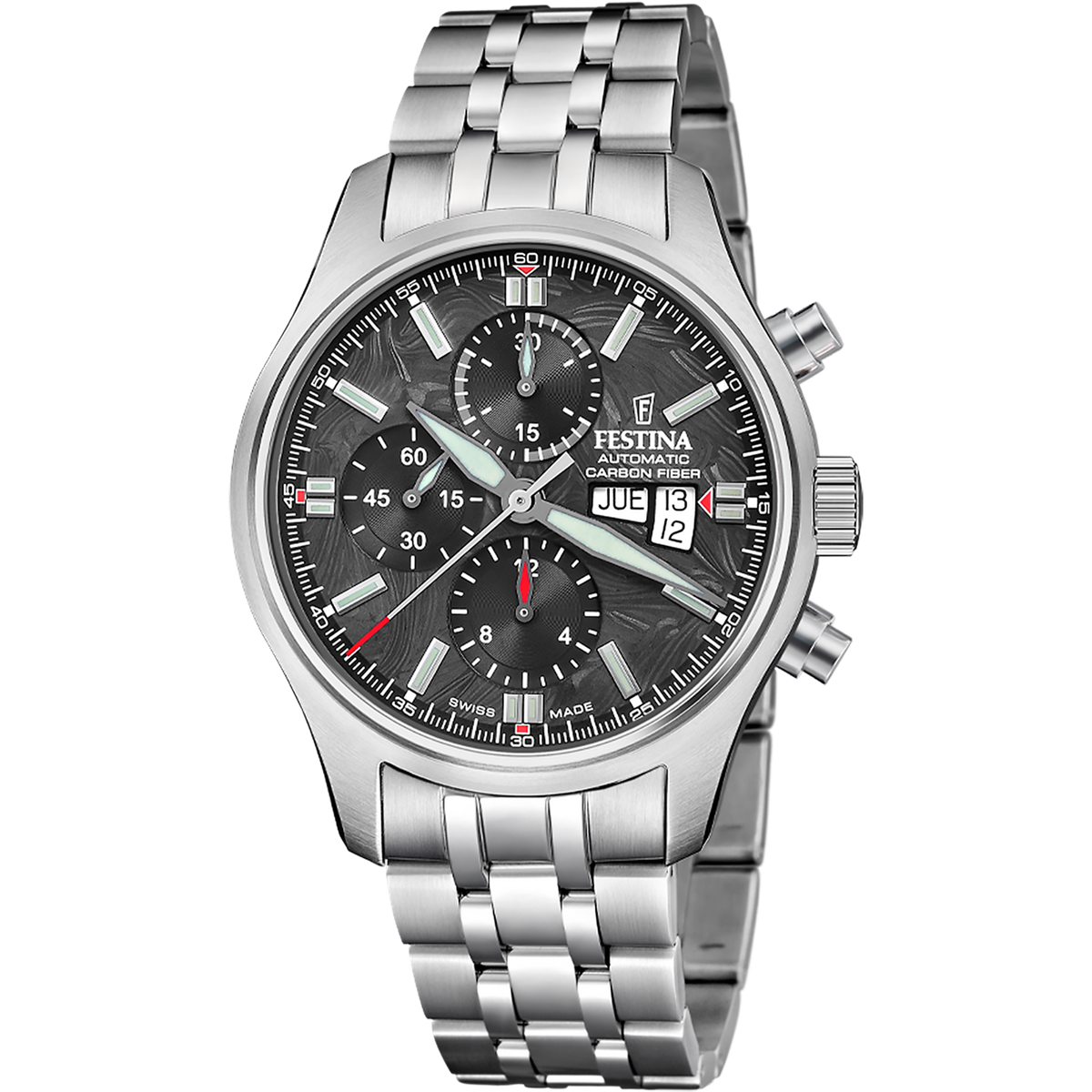 Festina Swiss Made Stainless Steel Chronograph Mens Watch I Model F201