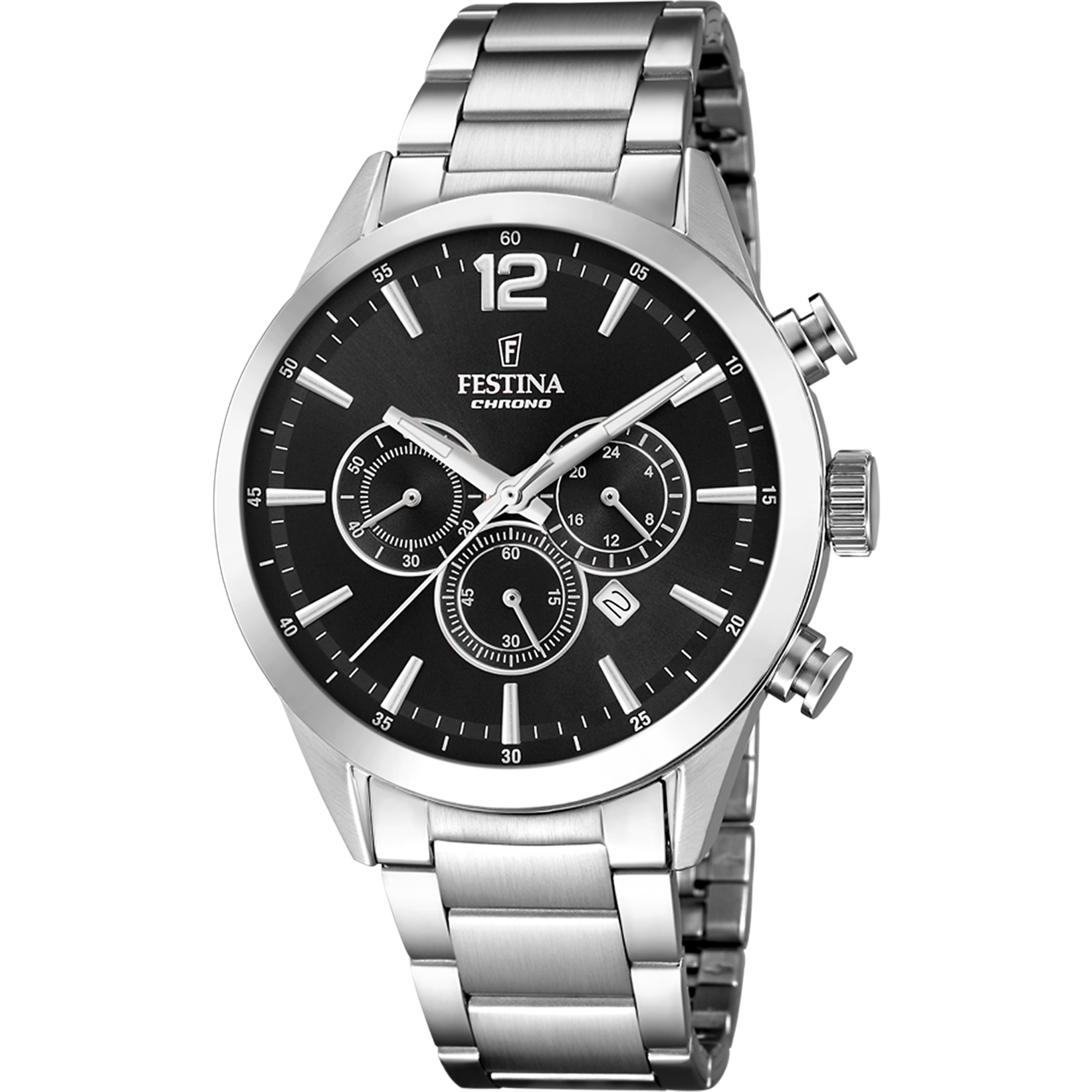 Festina Timeless Chronograph Stainless Steel Mens Watch I Model F20343-8 Quartz Movement