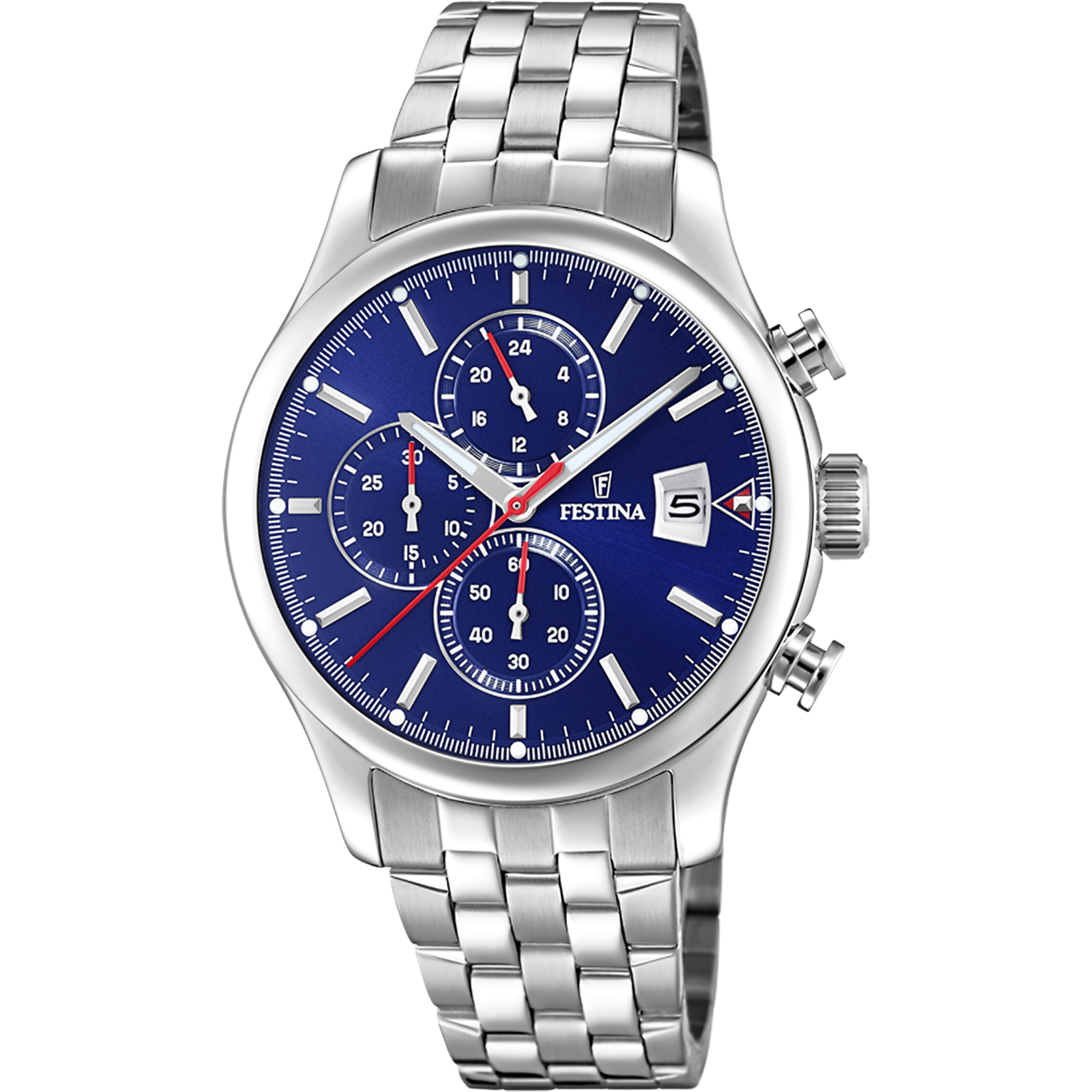 Festina Timeless Chronograph Stainless Steel Chronograph Mens Watch I Model F20374/2 Quartz Movement