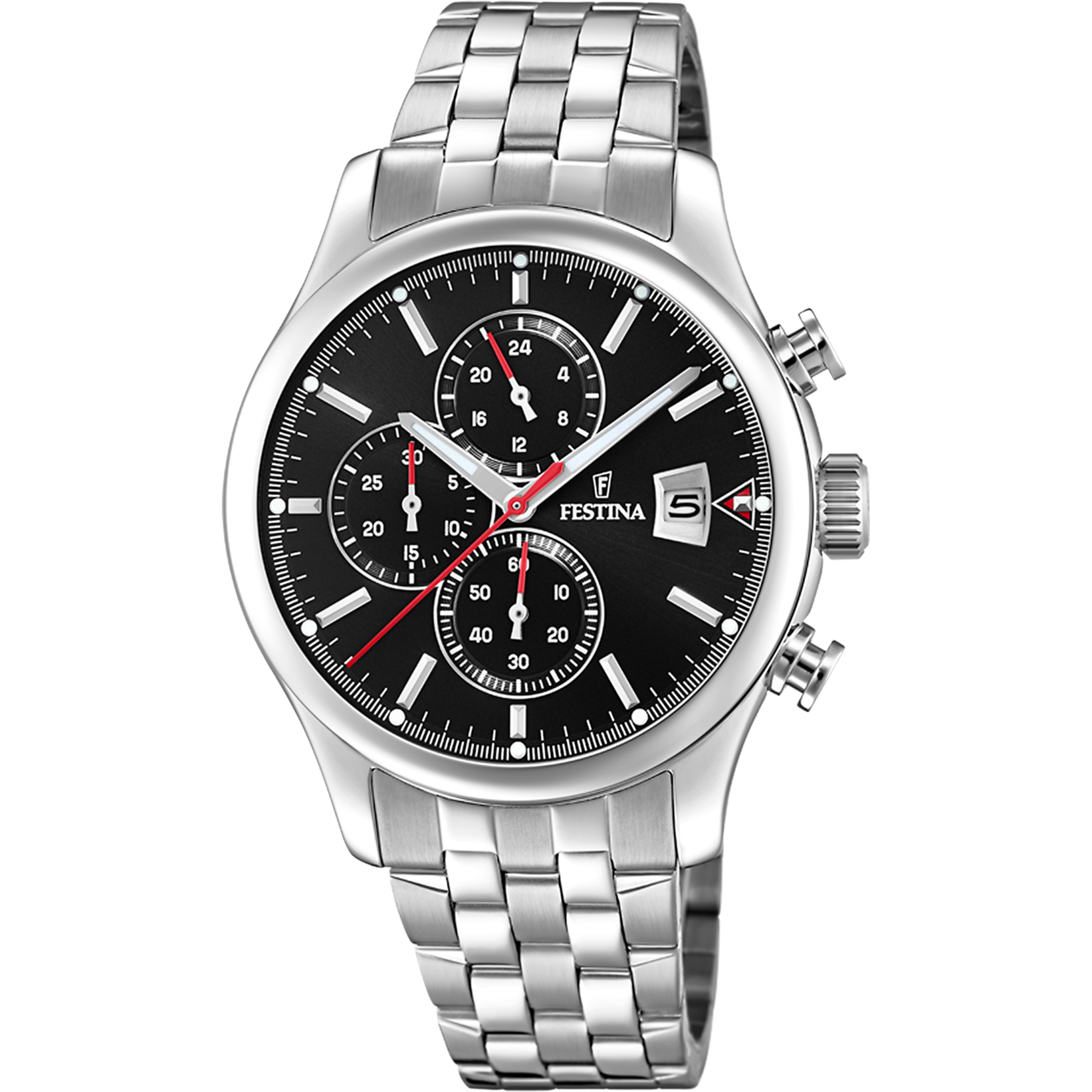 Festina Timeless Chronograph Stainless Steel Chronograph Mens Watch I Model F20374/3 Quartz Movement