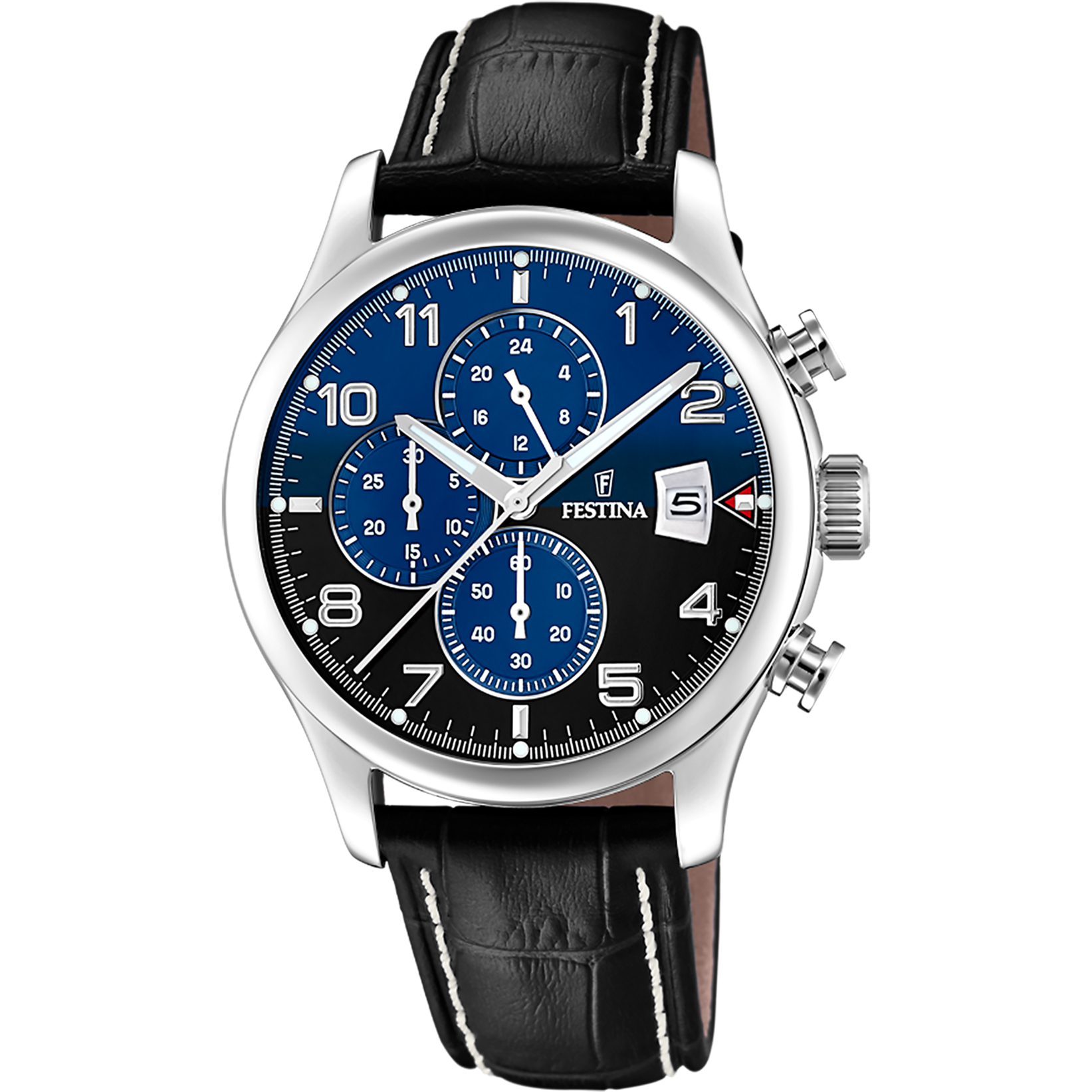 Festina Timeless Chronograph Leather Chronograph Mens Watch I Model F20375/7 Quartz Movement