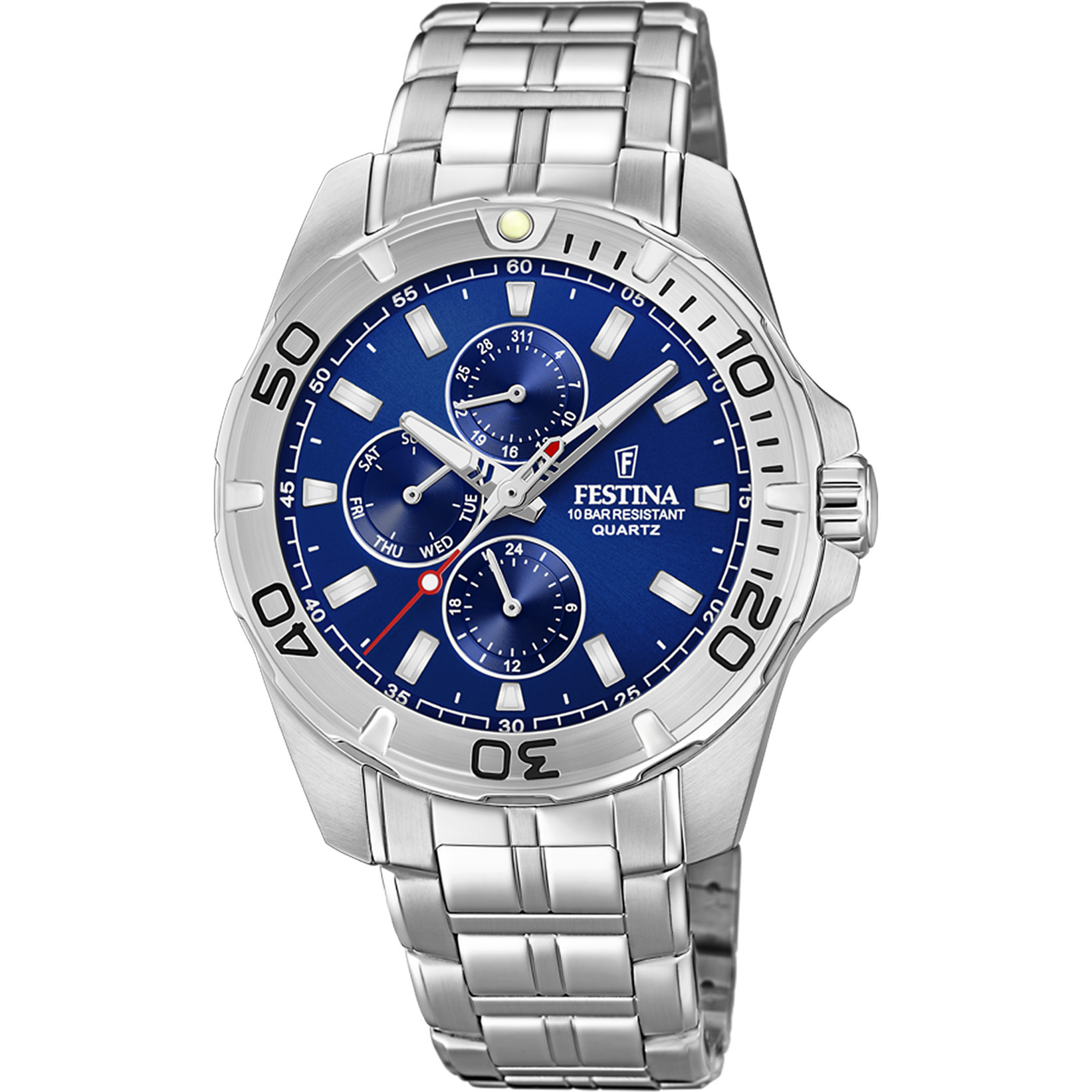 Festina Multifunction Stainless Steel Mens Watch I Model F20445/2 Quartz Movement