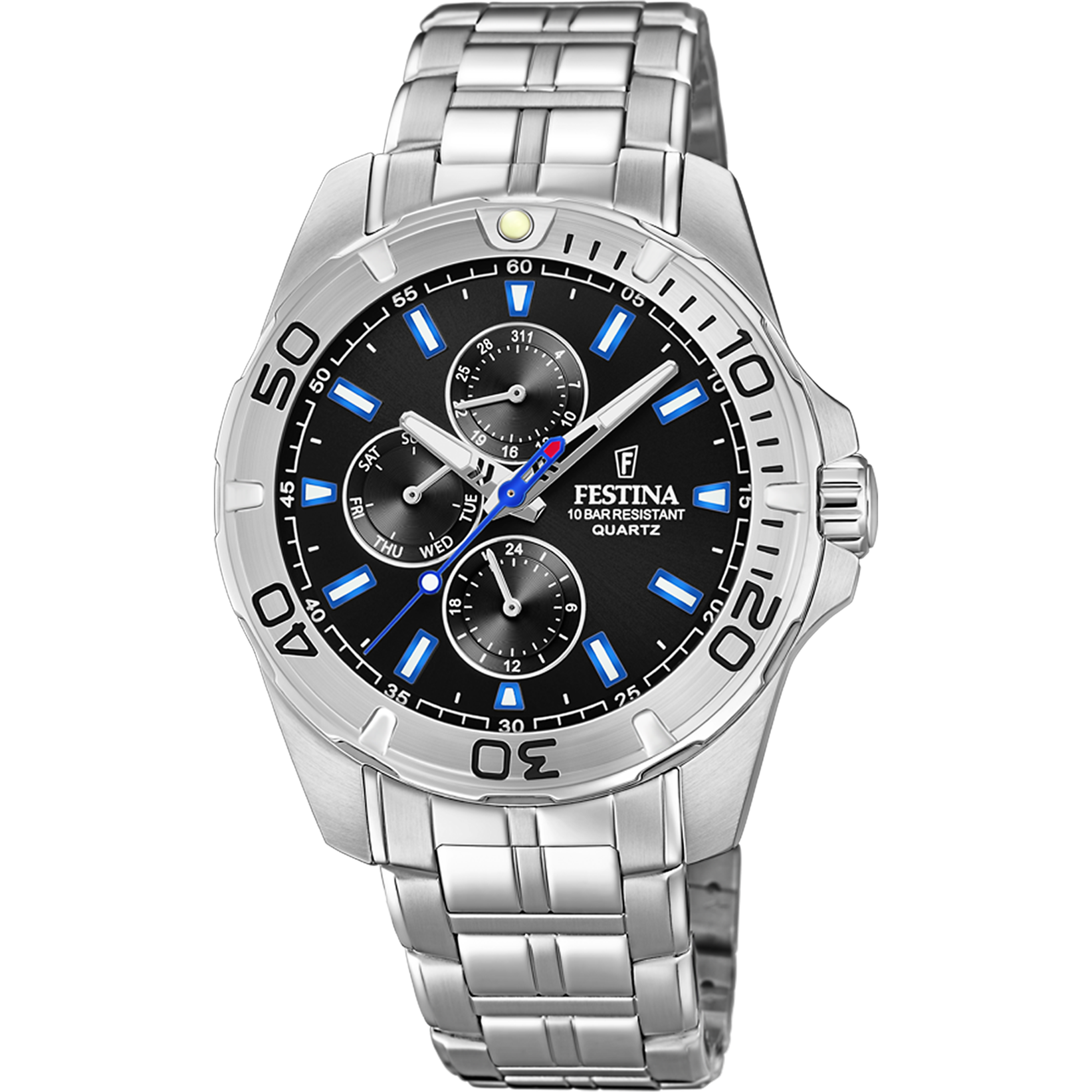 Festina Multifunction Stainless Steel Mens Watch I Model F20445/6 Quartz Movement