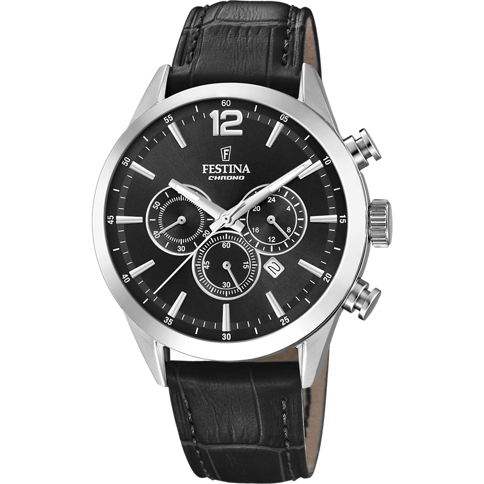 Festina Timeless Chronograph Leather Chronograph Mens Watch I Model F20542/5 Quartz Movement