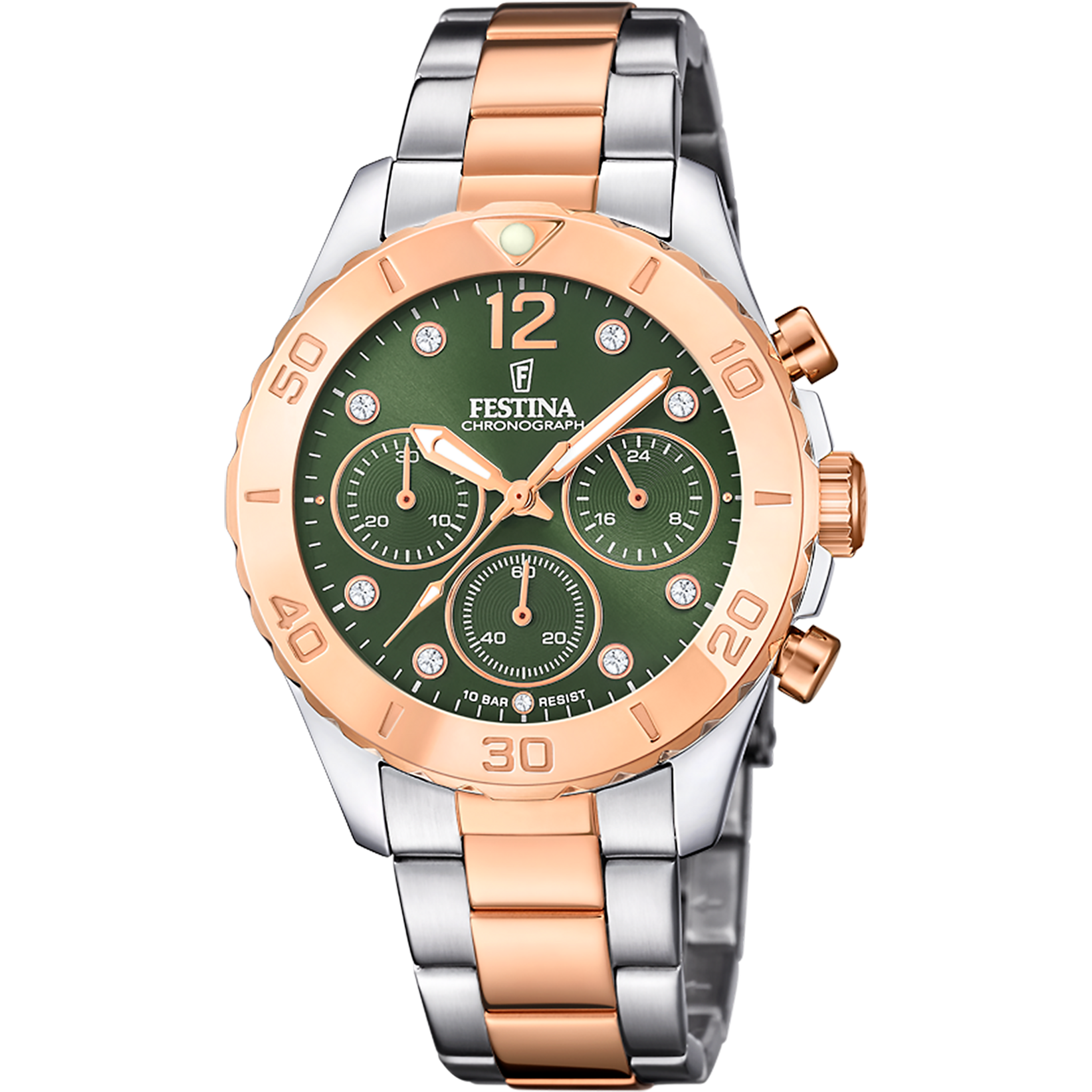 Festina Boyfriend Stainless Steel Chronograph Ladies Watch I Model F20605/2 Quartz Movement