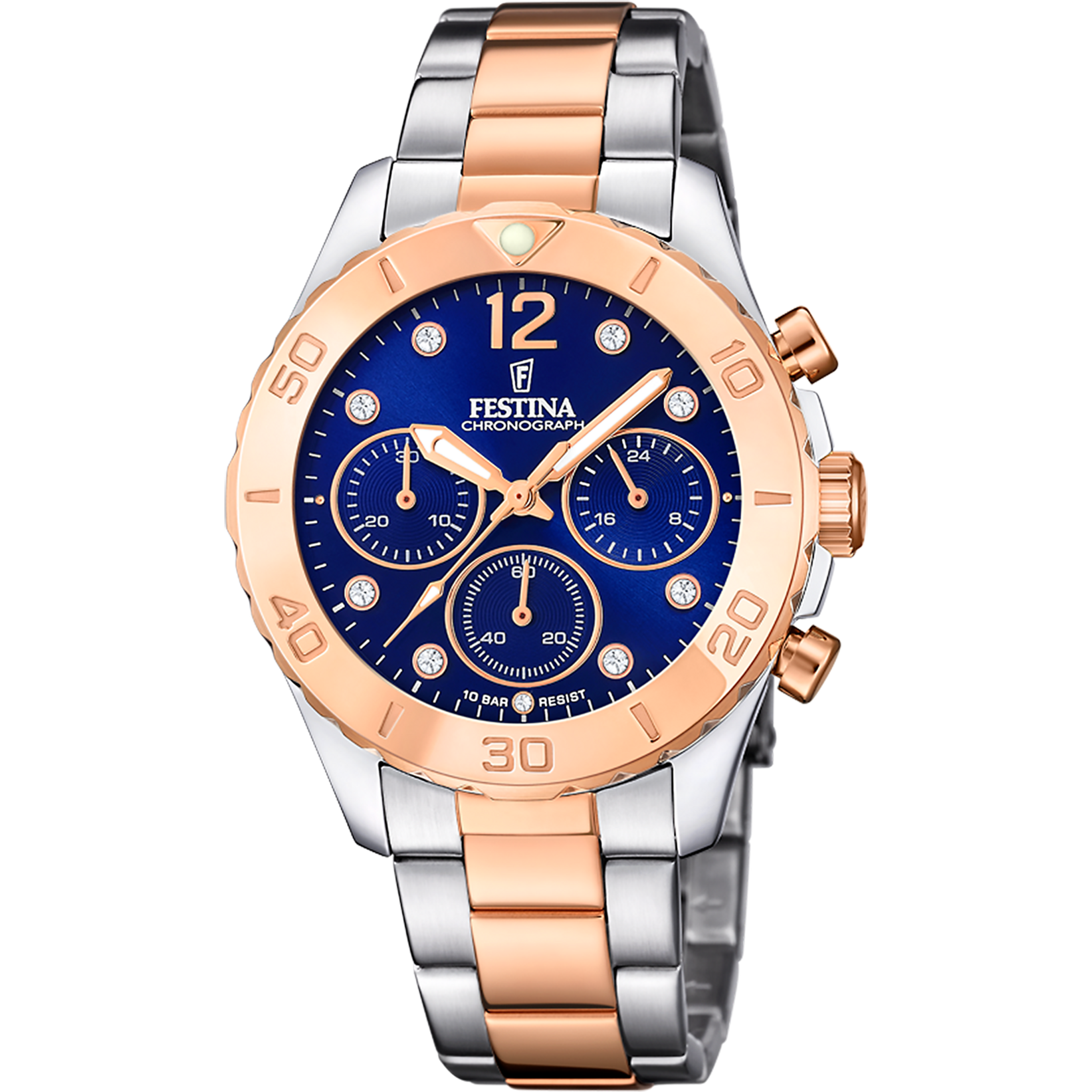 Festina Boyfriend Stainless Steel Chronograph Ladies Watch I Model F20605/3 Quartz Movement
