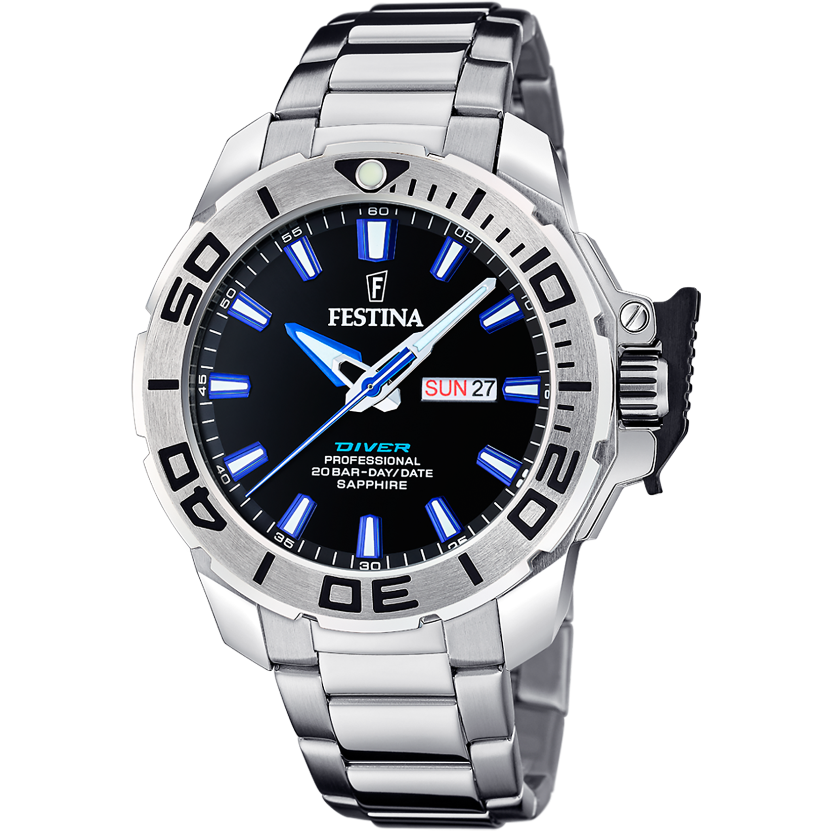 Festina The Originals Diver Stainless Steel Analog Mens Watch I Model F20665/3 Quartz Movement