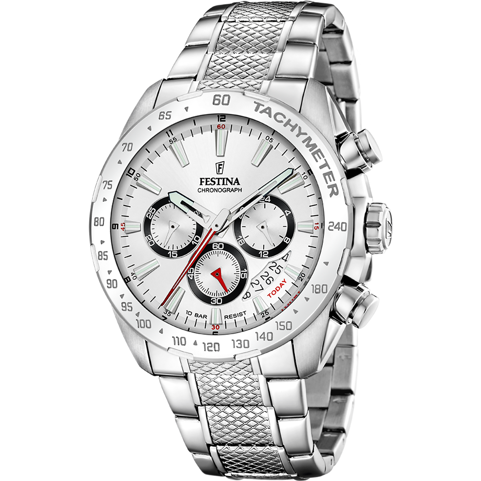 Festina Timeless Chronograph Stainless Steel Chronograph Mens Watch I Model F20668/1 Quartz Movement