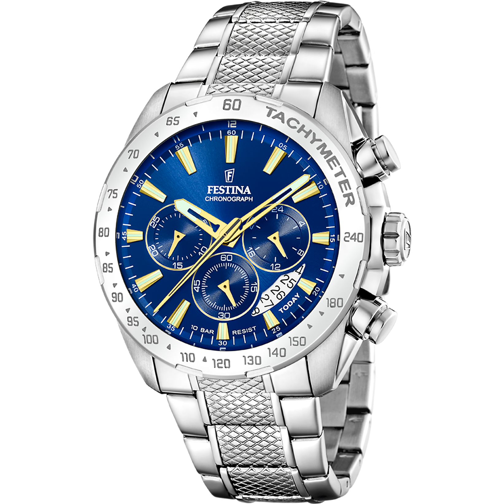 Festina Timeless Chronograph Stainless Steel Chronograph Mens Watch I Model F20668/2 Quartz Movement