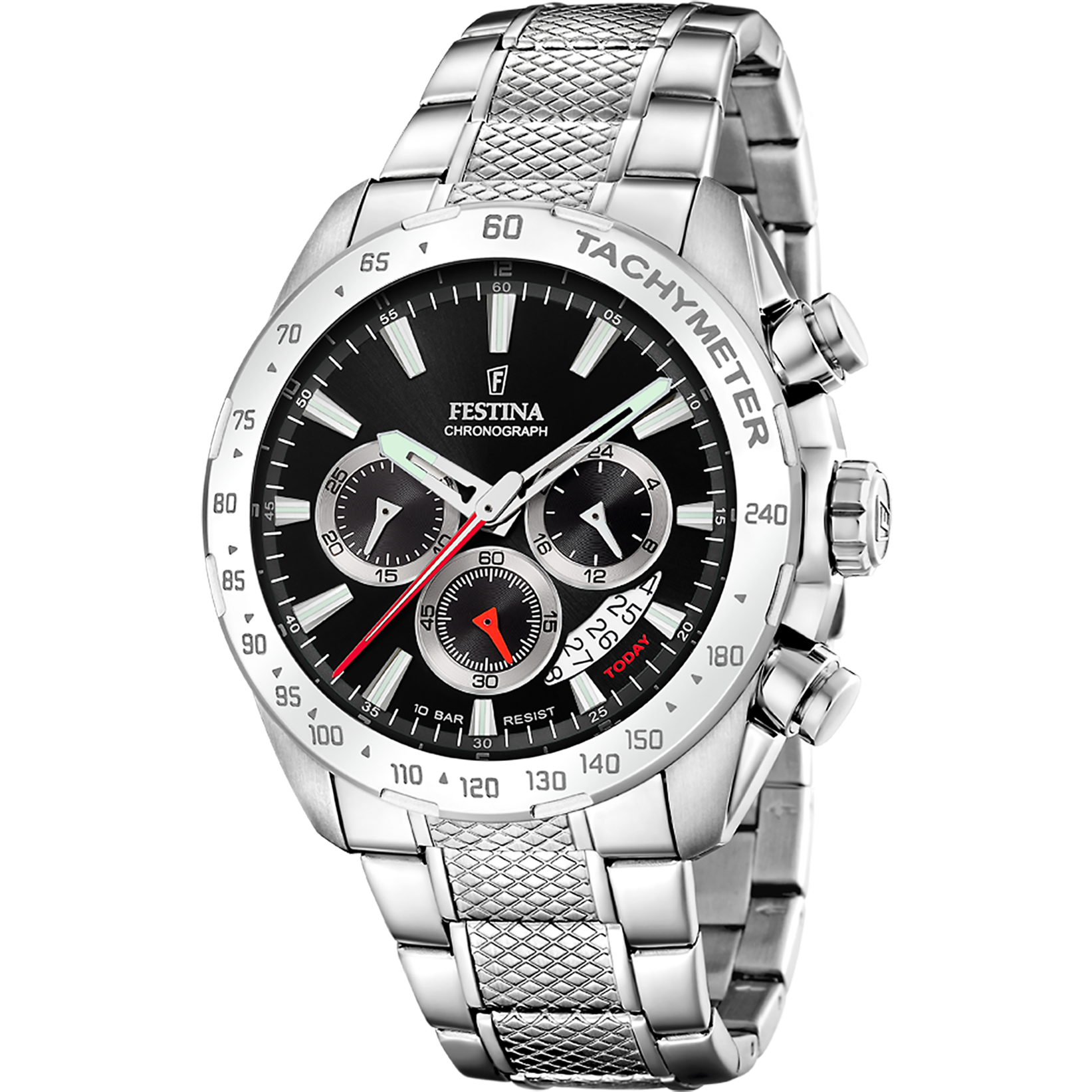 Festina Timeless Chronograph Stainless Steel Chronograph Mens Watch I Model F20668/4 Quartz Movement