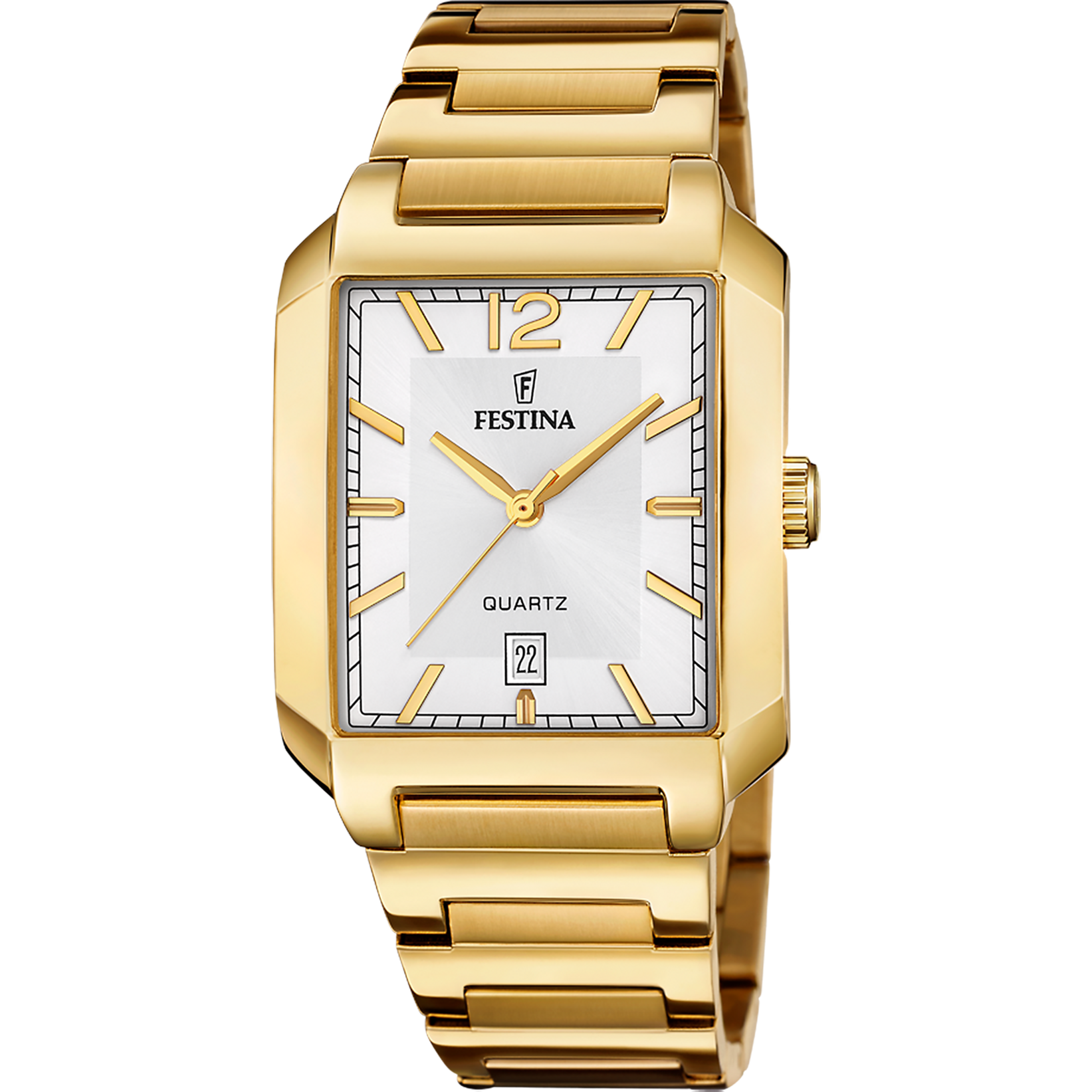 Festina On The Square Stainless Steel Analog Mens Watch I Model F20678/2 Quartz Movement