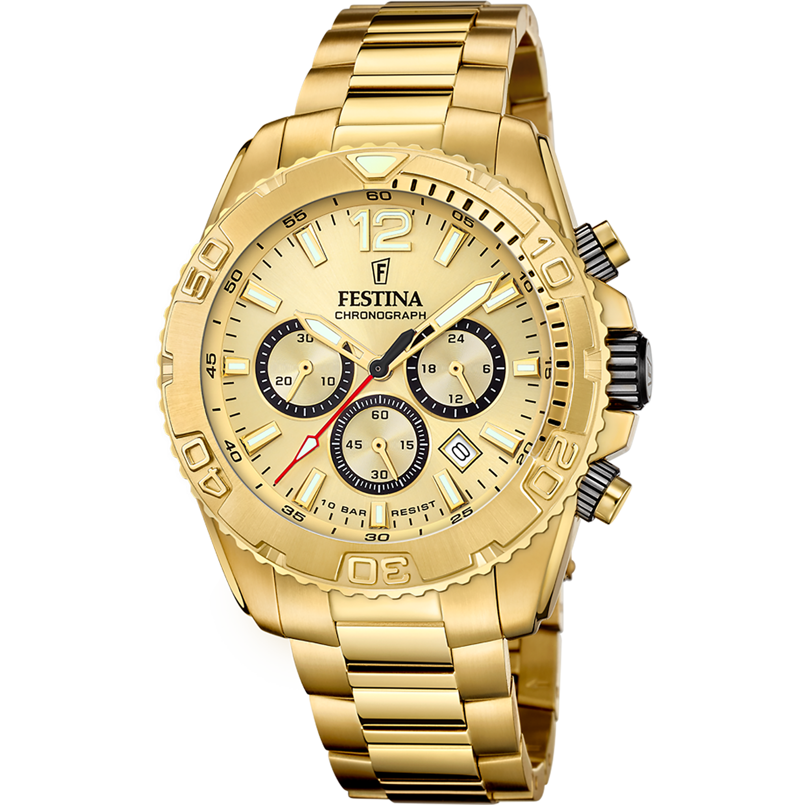 Festina Timeless Chronograph Stainless Steel Chronograph Mens Watch I Model F20684/1 Quartz Movement