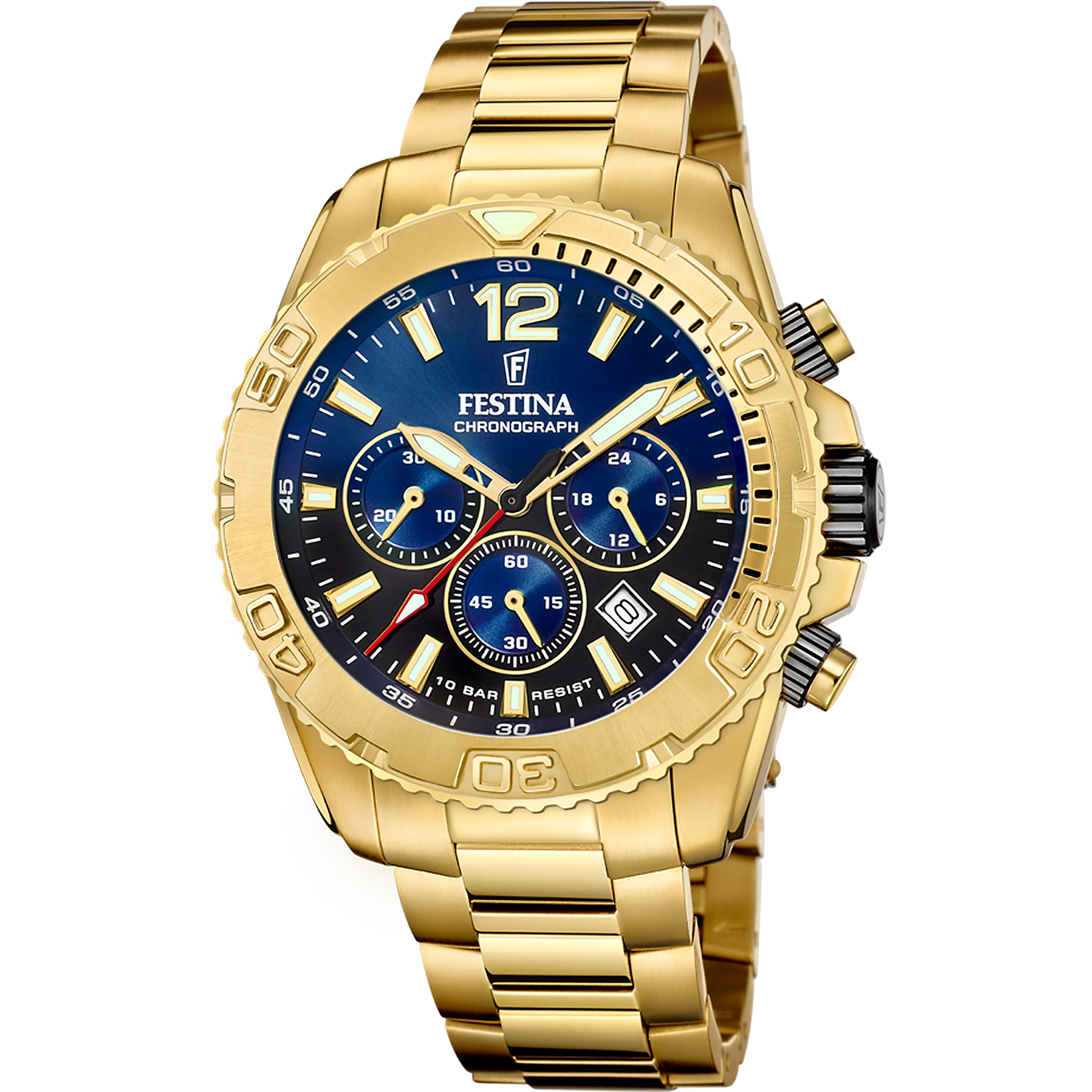 Festina Timeless Chronograph Stainless Steel Chronograph Mens Watch I Model F20684/2 Quartz Movement
