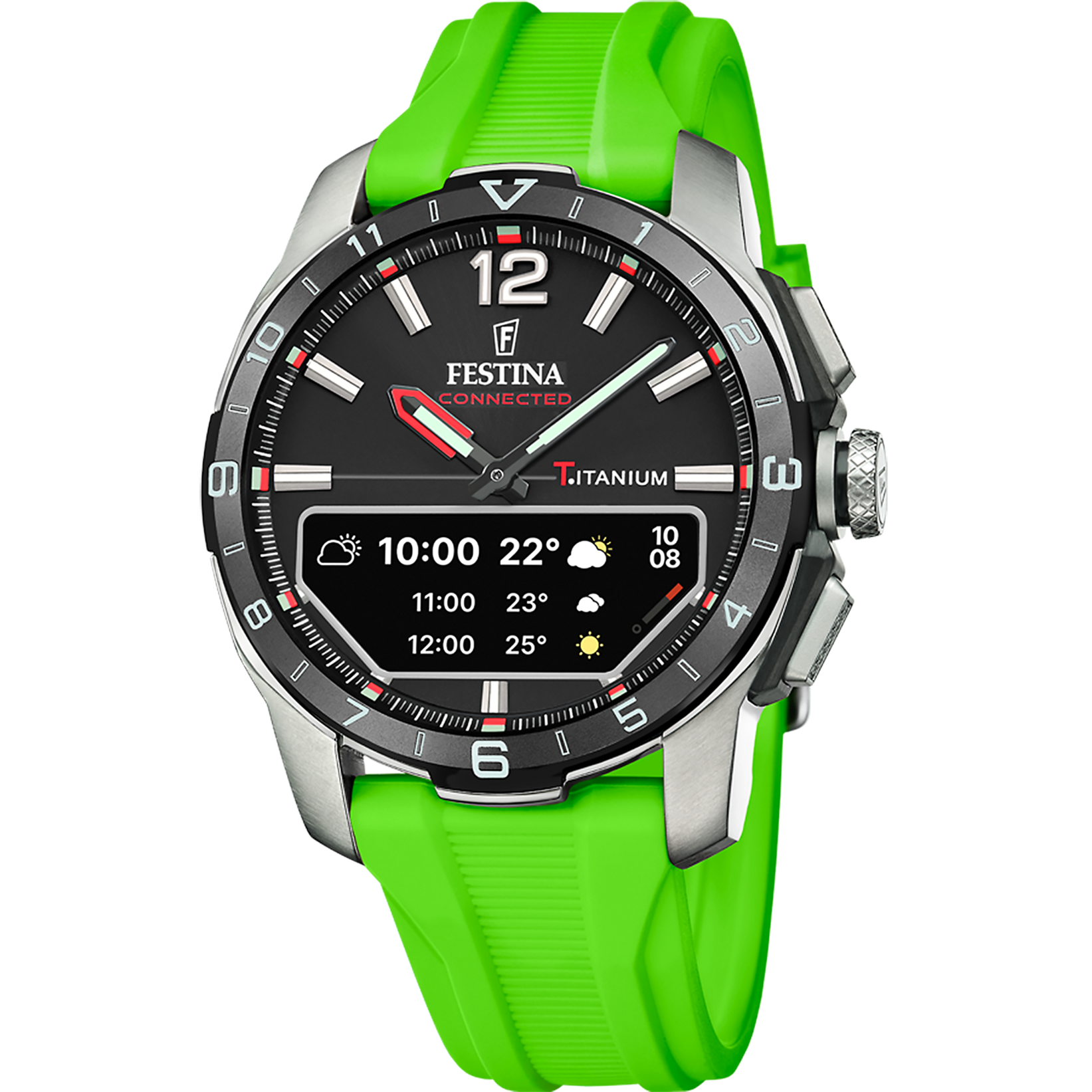 Festina Orologio Uomo Connesso – Quadrante Verde, Cinturino In Acciaio 316L, 11 Mm, Chiusura Pieghevole