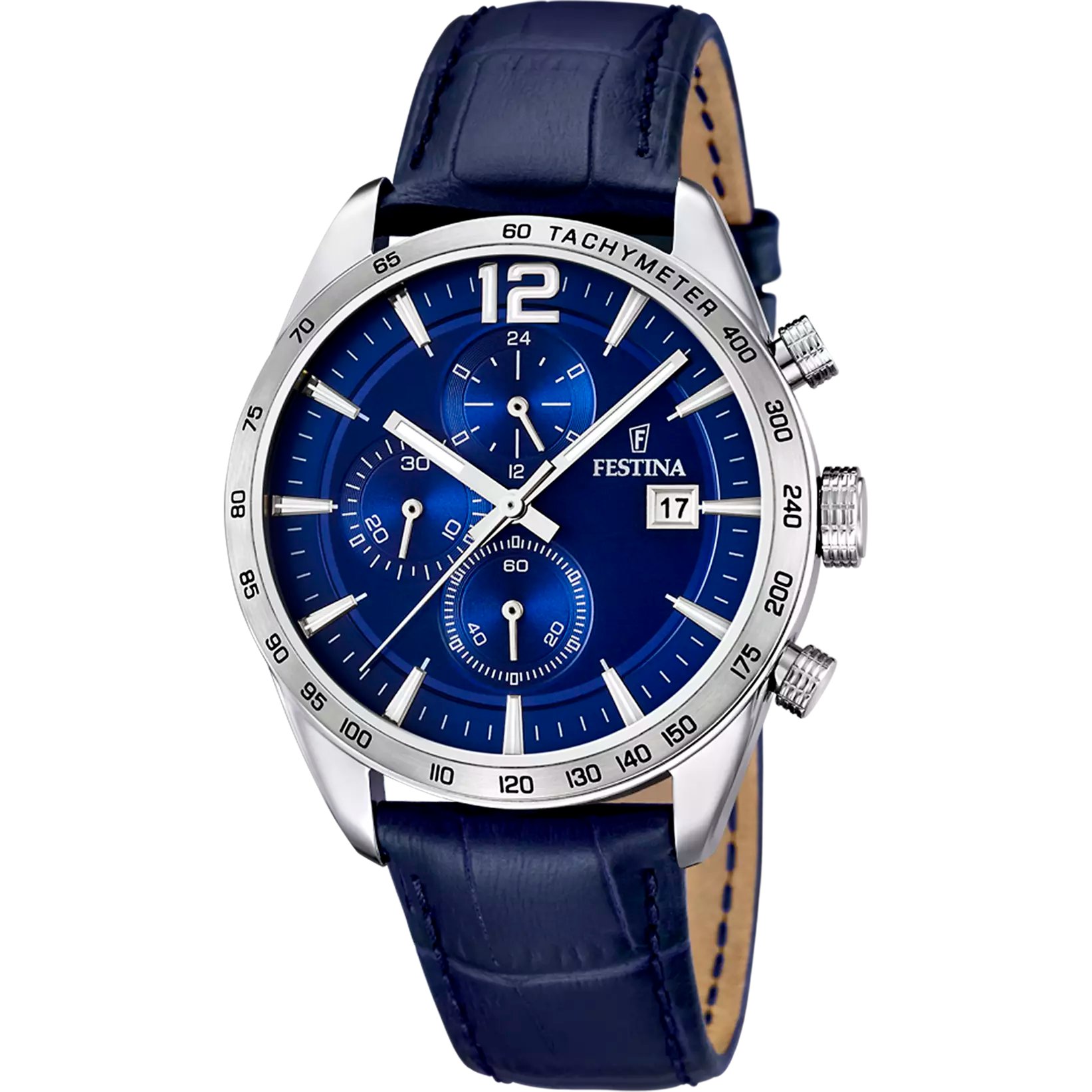 Festina Timeless Chronograph Leather Chronograph Mens Watch I Model F16760/3 Quartz Movement