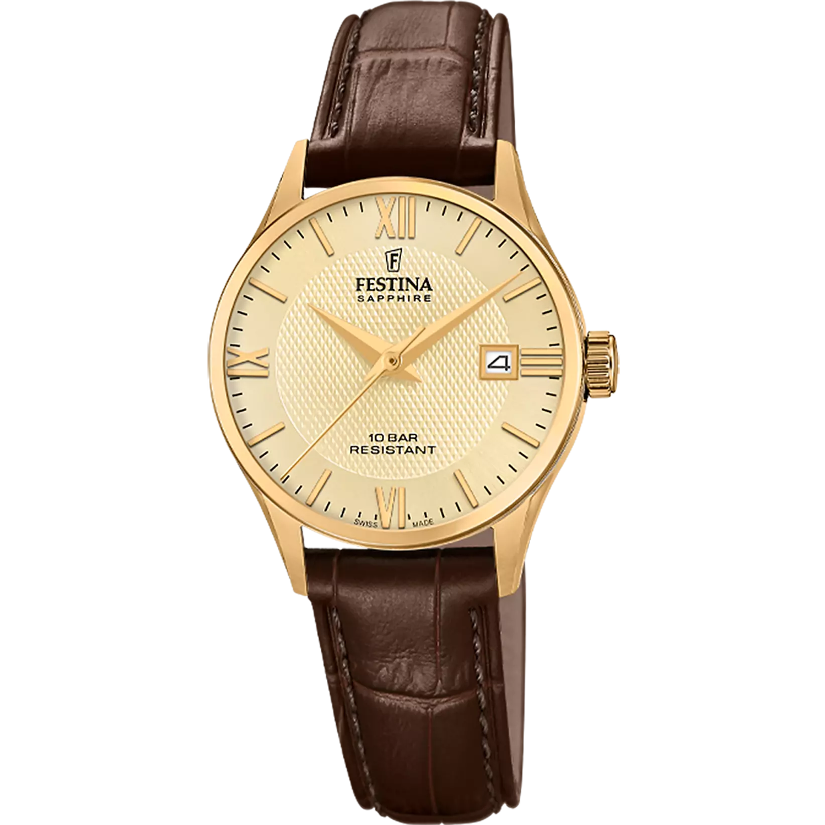 Festina Swiss Made Leather Analog Mens Watch I Model F20011/6 Quartz Movement