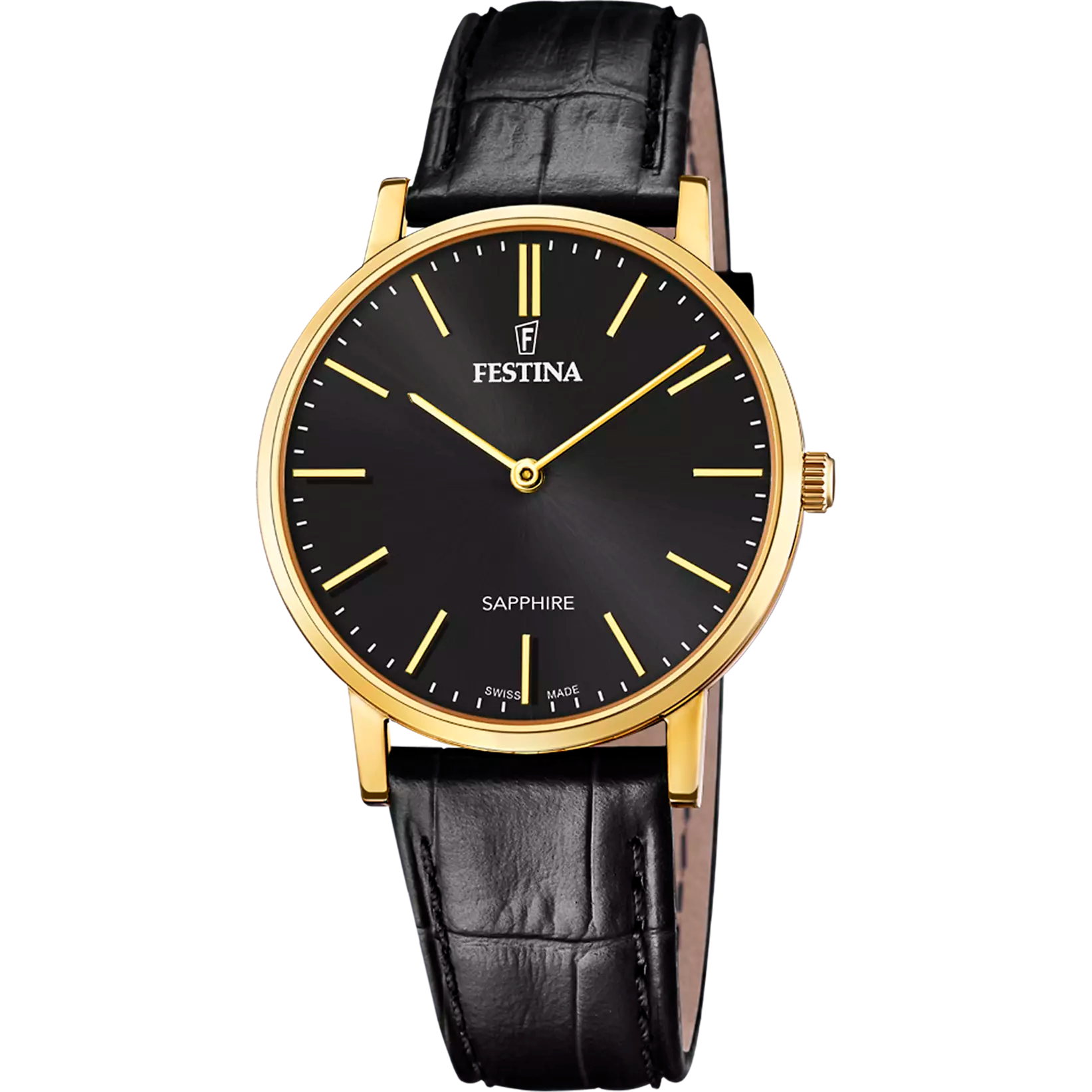 Festina Swiss Made Leather Analog Mens Watch I Model F20016/3 Quartz Movement