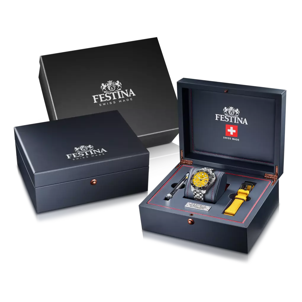 Festina Swiss Made Diver Stainless Steel Analog Mens Watch I Model F20043/1 Automatic Movement