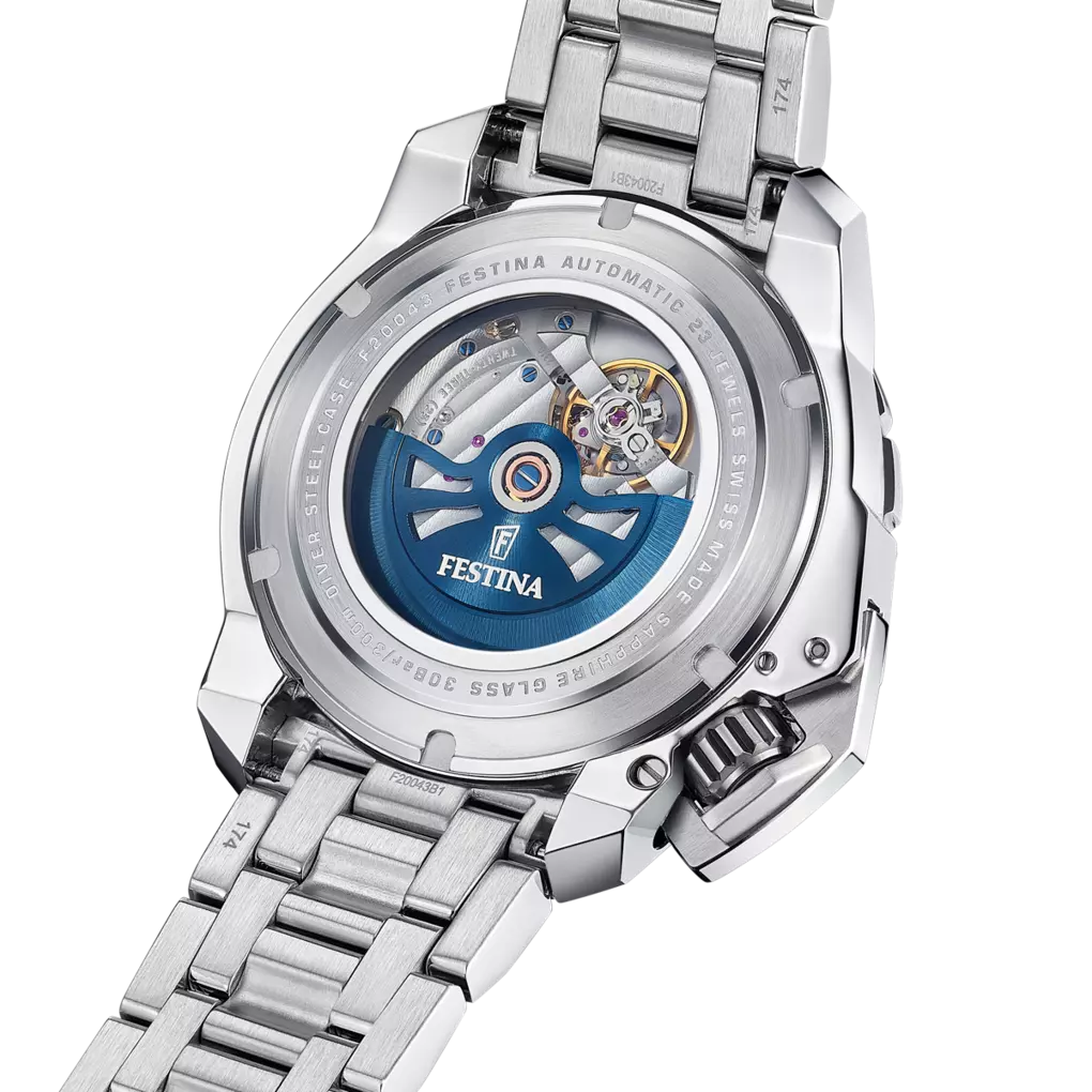 Festina Swiss Made Diver Stainless Steel Analog Mens Watch I Model F20043/2 Automatic Movement