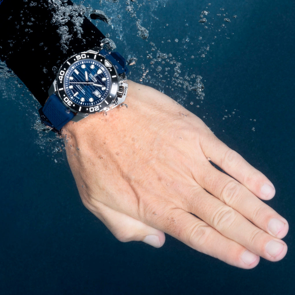 Festina Swiss Made Diver Stainless Steel Analog Mens Watch I Model F20043/2 Automatic Movement