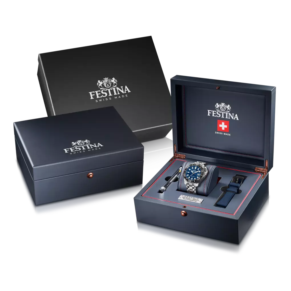 Festina Swiss Made Diver Stainless Steel Analog Mens Watch I Model F20043/2 Automatic Movement