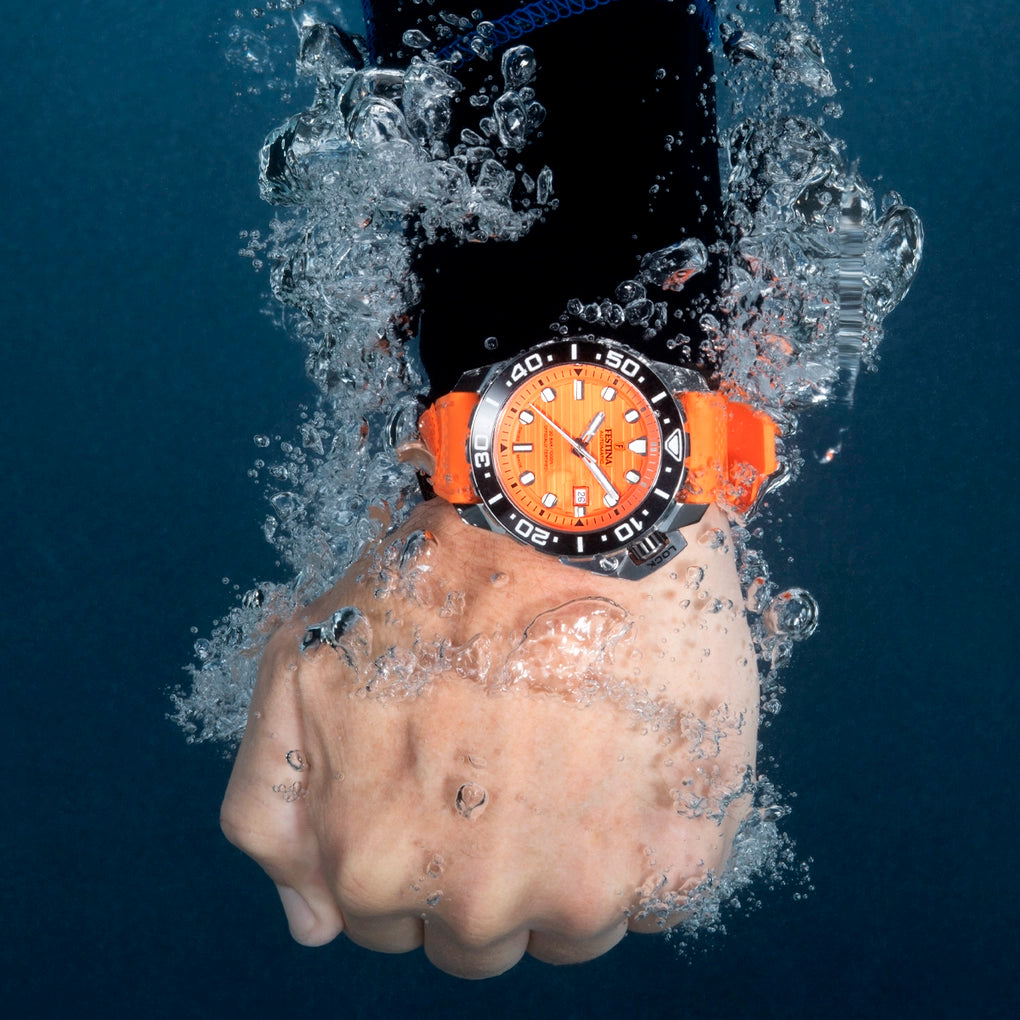 Festina Swiss Made Diver Stainless Steel Analog Mens Watch I Model F20043/3 Automatic Movement