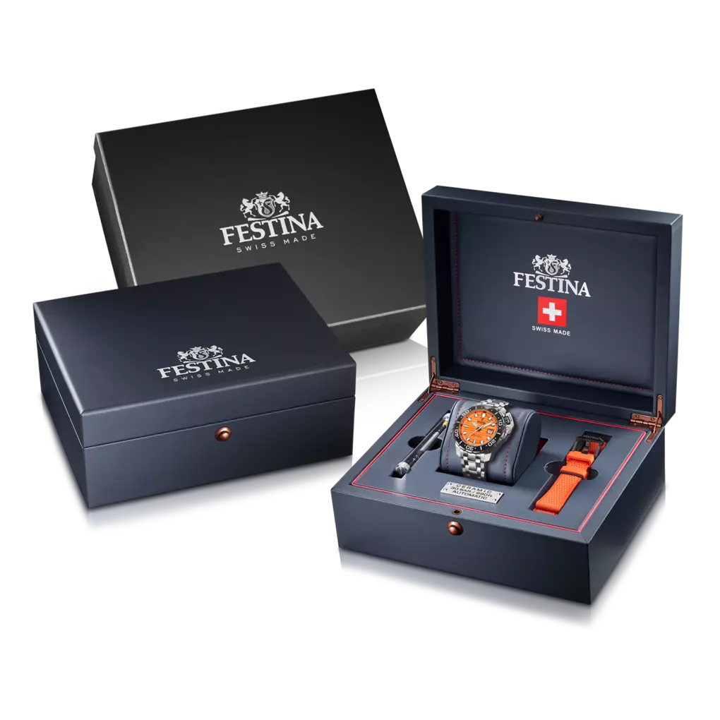 Festina Swiss Made Diver Stainless Steel Analog Mens Watch I Model F20043/3 Automatic Movement