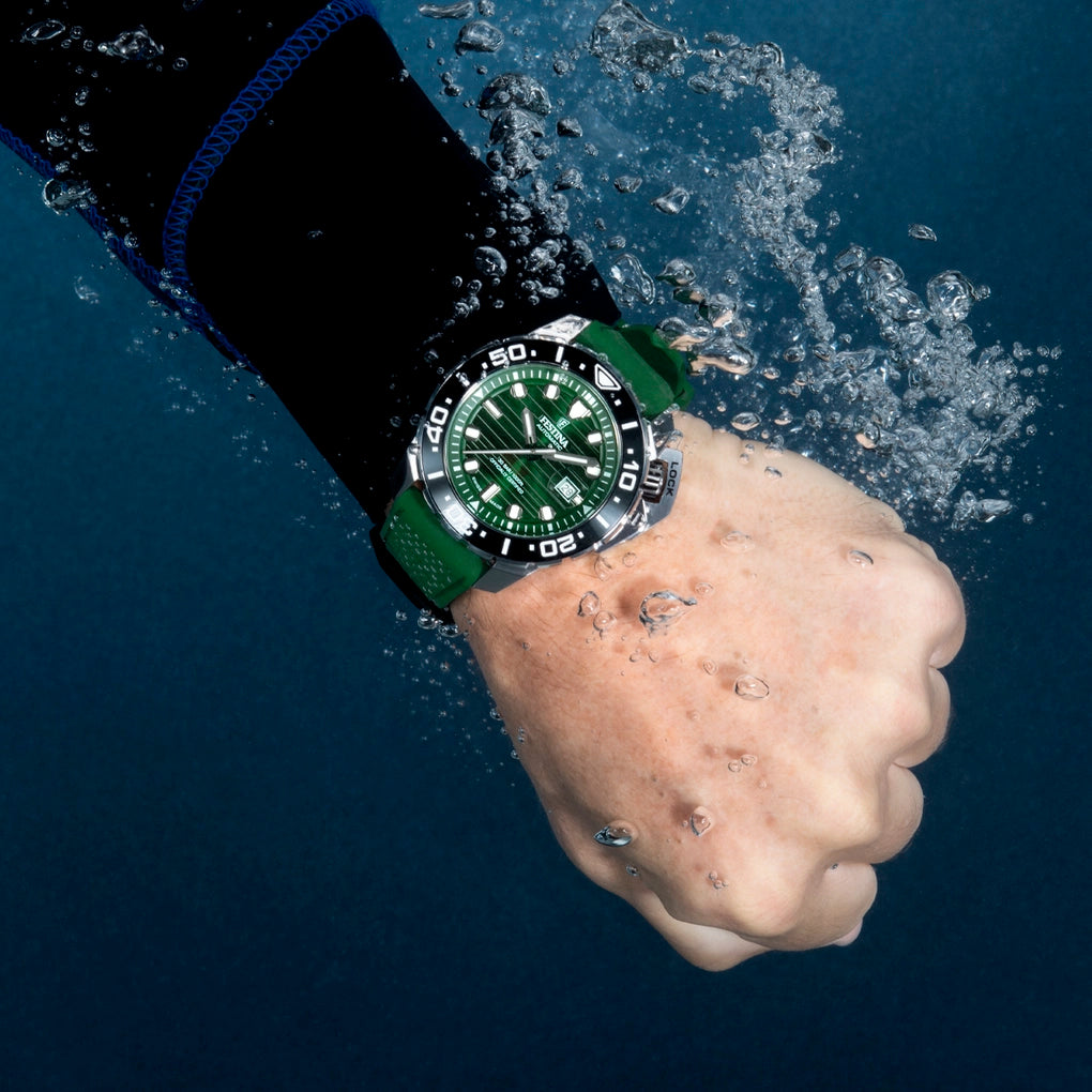 Festina Swiss Made Diver Stainless Steel Analog Mens Watch I Model F20043/4 Automatic Movement