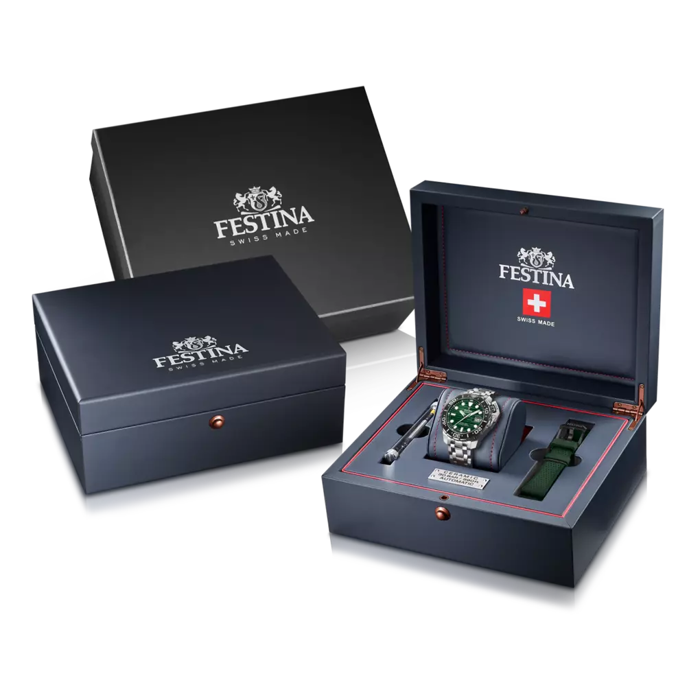 Festina Swiss Made Diver Stainless Steel Analog Mens Watch I Model F20043/4 Automatic Movement