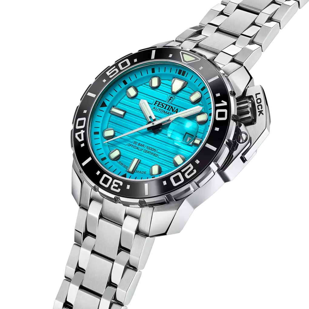 Festina Swiss Made Diver Stainless Steel Analog Mens Watch I Model F20043/5 Automatic Movement