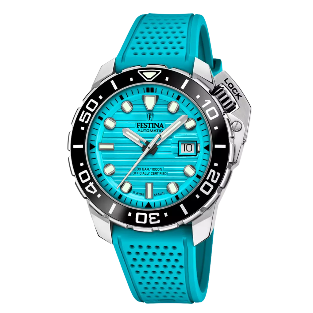 Festina Swiss Made Diver Stainless Steel Analog Mens Watch I Model F20043/5 Automatic Movement