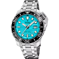 Festina Swiss Made Diver Stainless Steel Analog Mens Watch I Model F20043/5 Automatic Movement - 300m/1000ft / Stainless Steel / X-Large (47-50 mm)