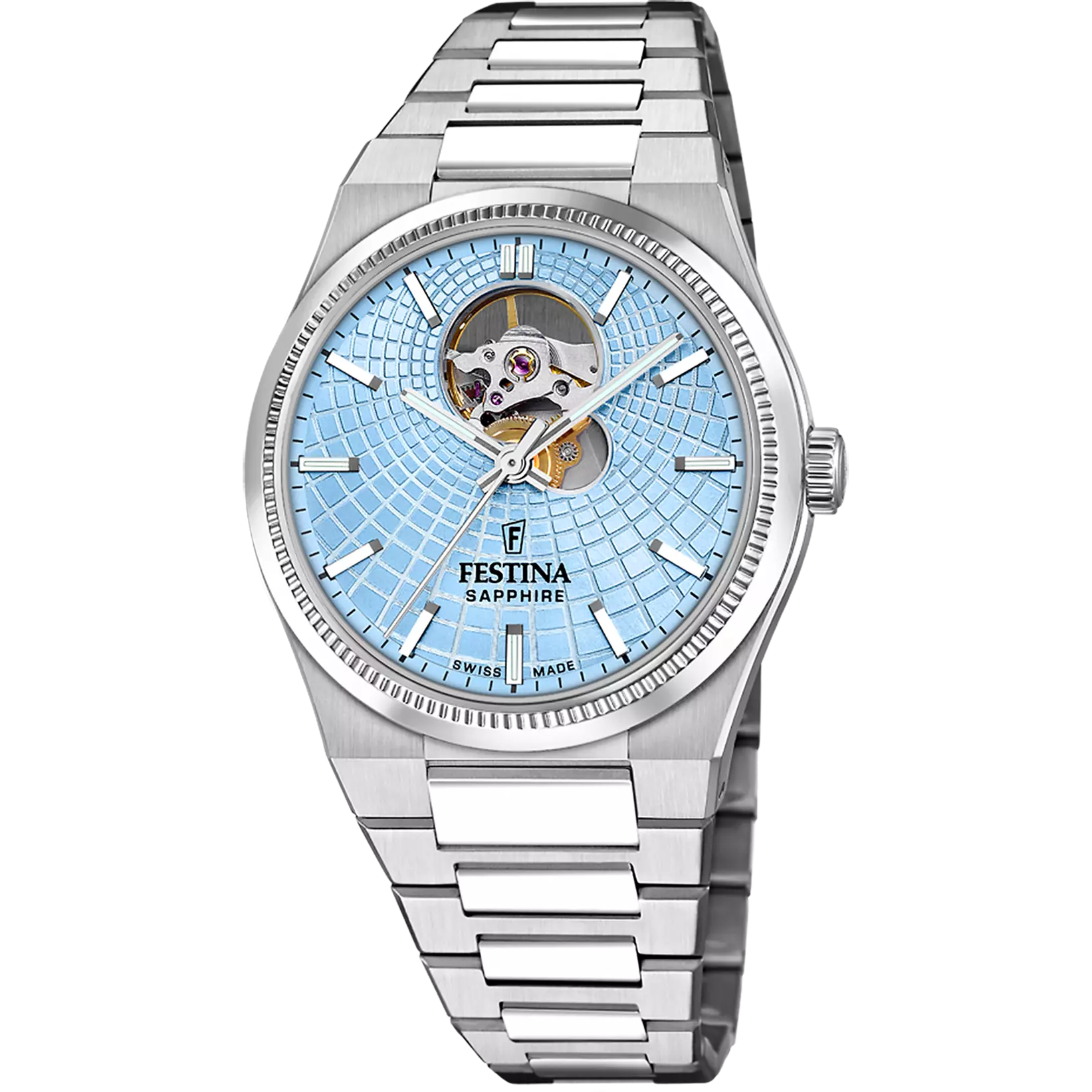 Festina Swiss Made Rive Stainless Steel Analog Mens Watch I Model F20053/5 Automatic Movement