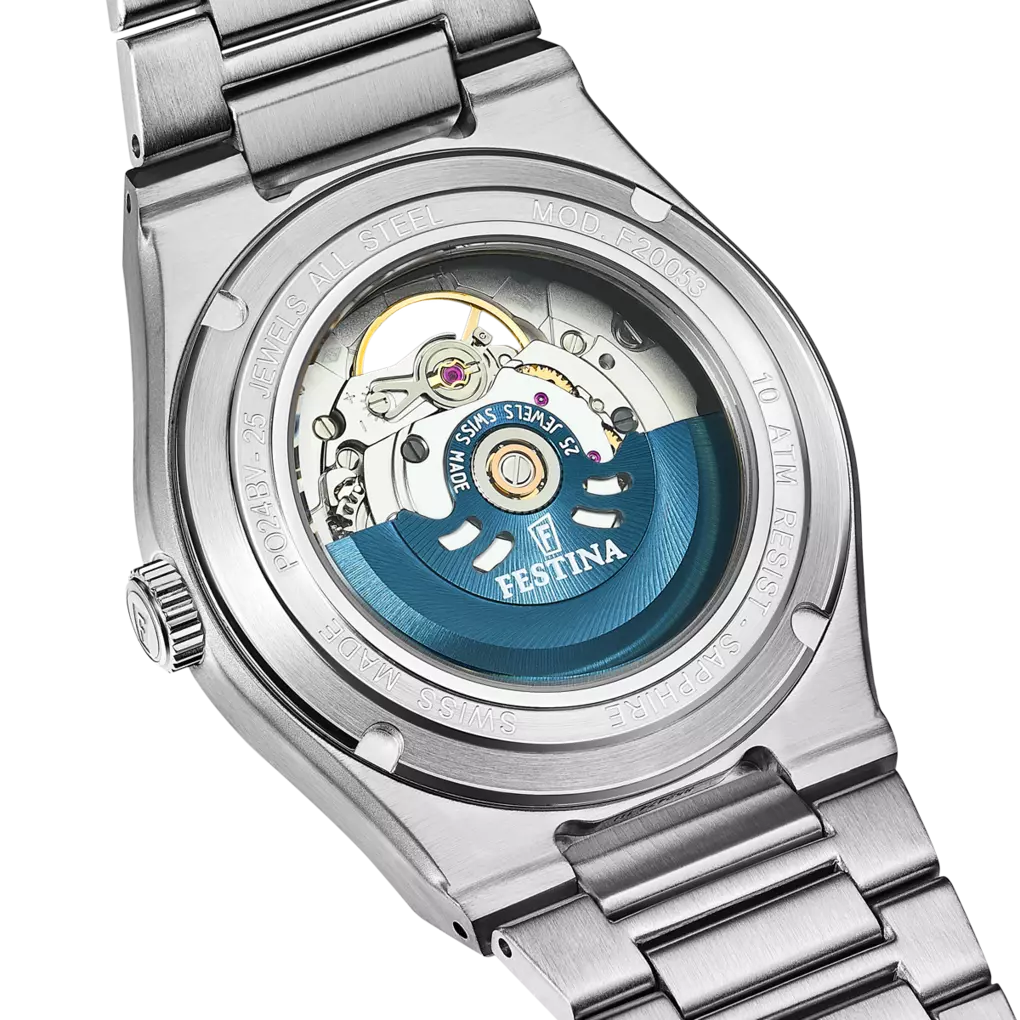 Festina Swiss Made Rive Stainless Steel Analog Mens Watch I Model F20053/5 Automatic Movement