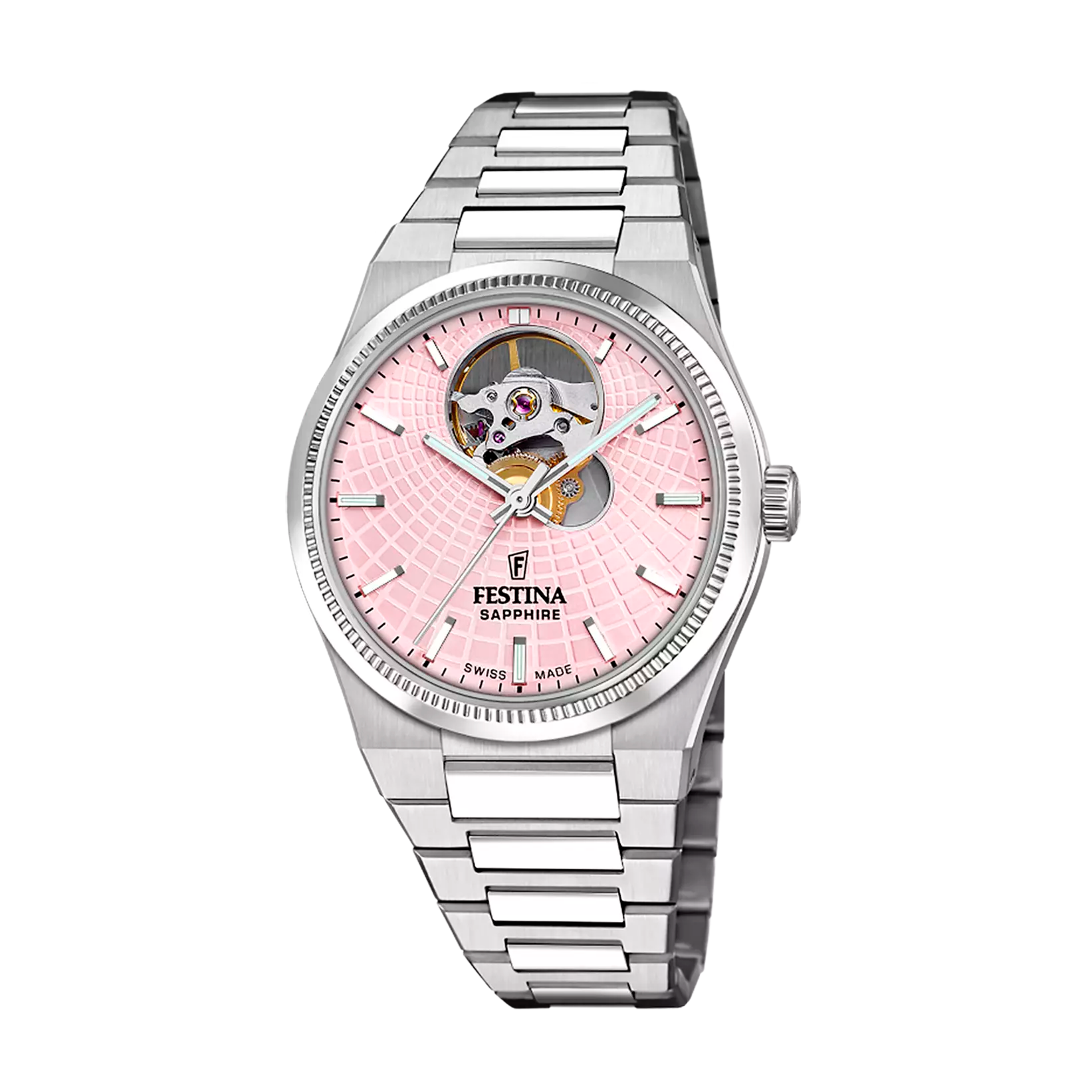 Festina Swiss Made Rive Stainless Steel Analog Mens Watch I Model F20054/2 Automatic Movement