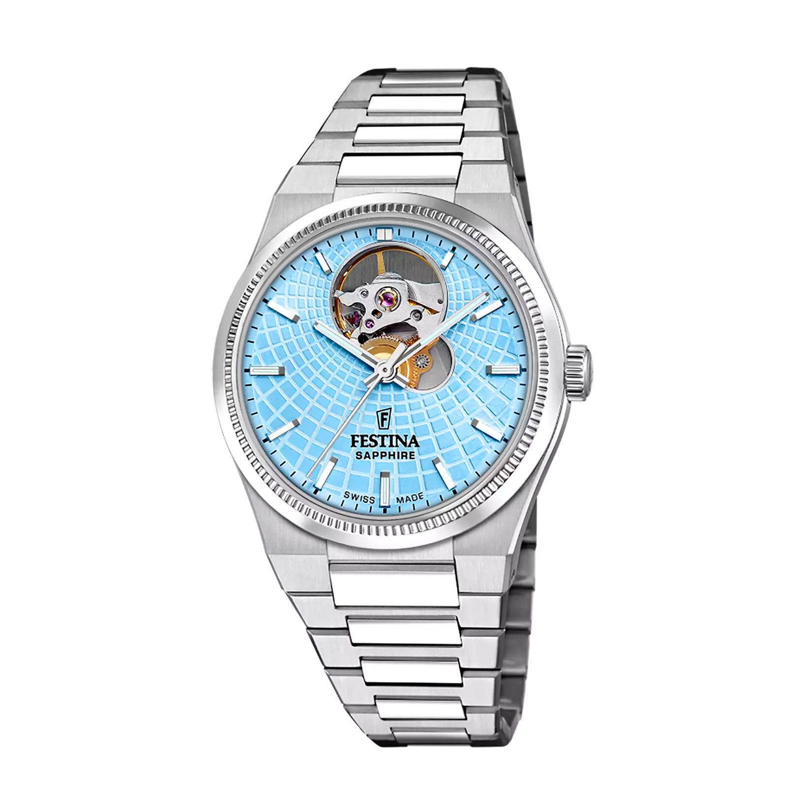 Festina Swiss Made Rive Stainless Steel Analog Mens Watch I Model F20054/4 Automatic Movement