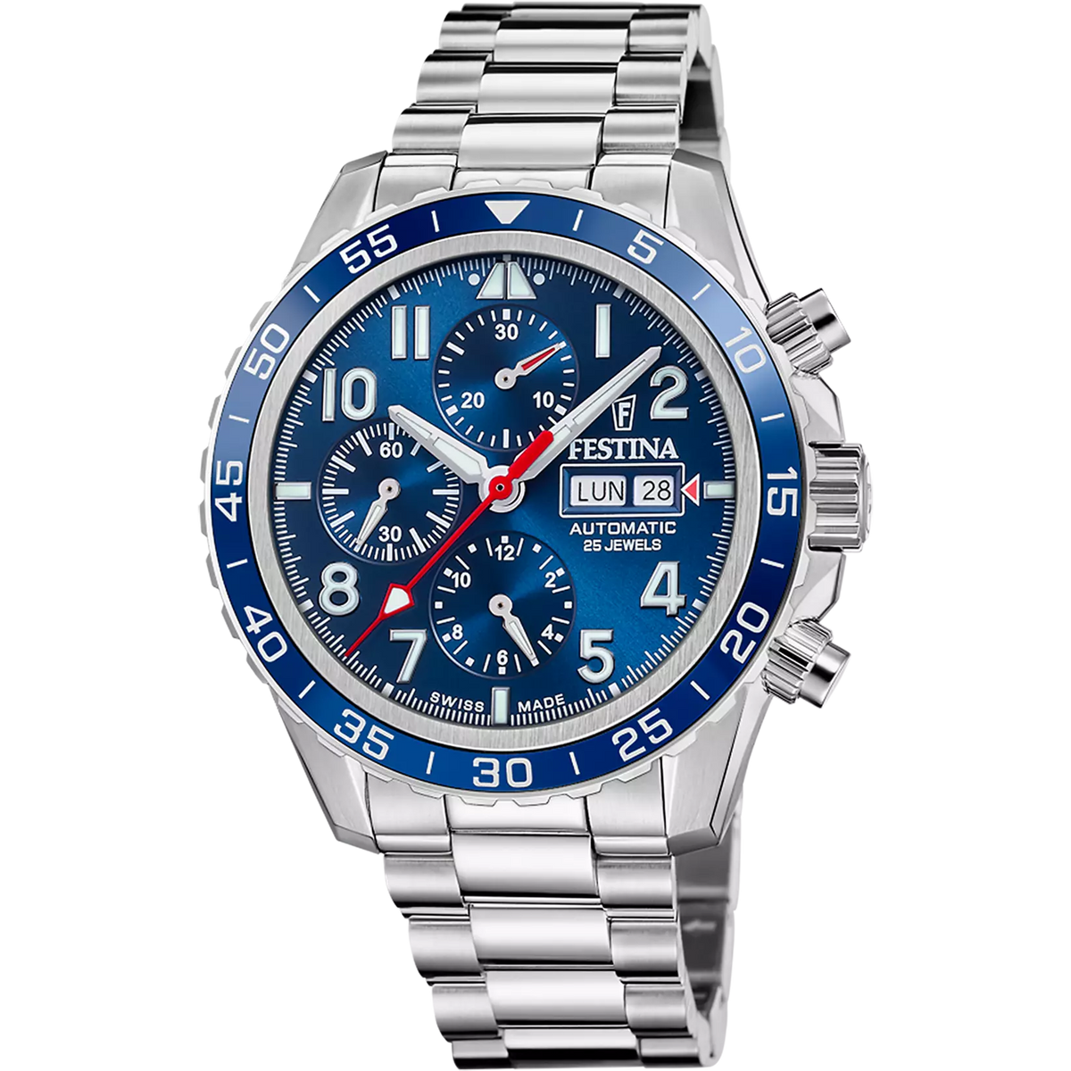 Festina Swiss Made Stainless Steel Chronograph Mens Watch I Model F200