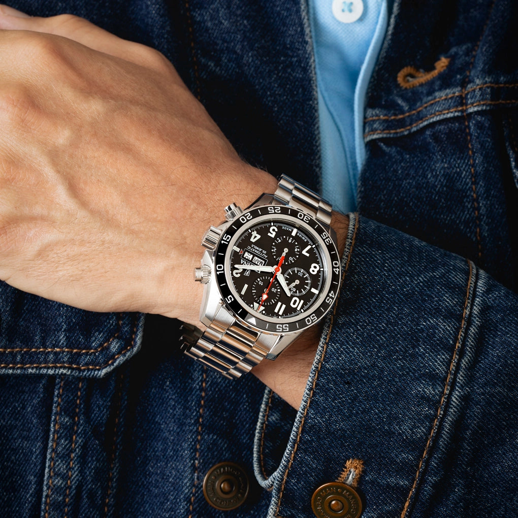 Festina Swiss Made Stainless Steel Chronograph Mens Watch I Model F20055/4 Automatic Movement