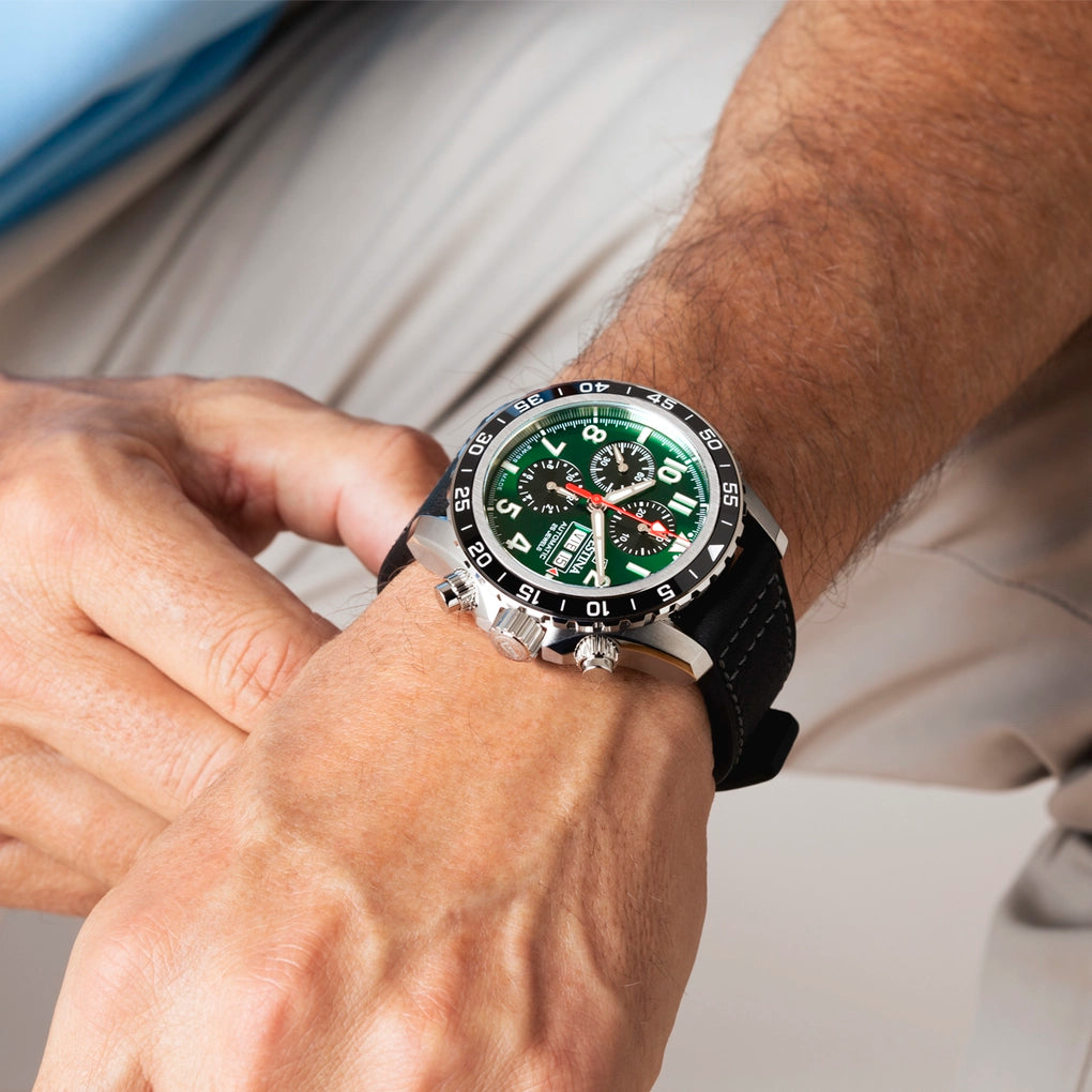 Festina Swiss Made Leather Chronograph Mens Watch I Model F20056/2 Automatic Movement