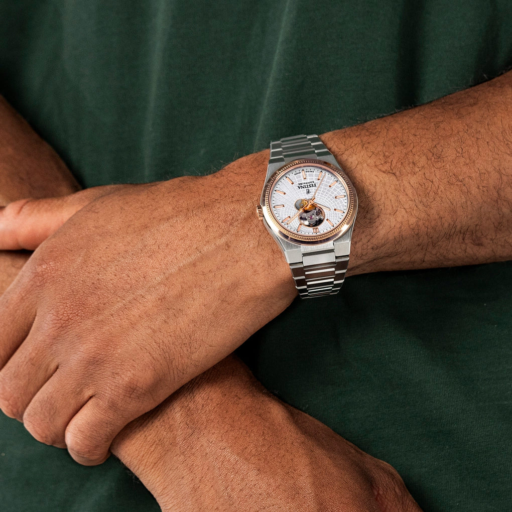 Festina Swiss Made Rive Stainless Steel Analog Mens Watch I Model F20061/1 Automatic Movement