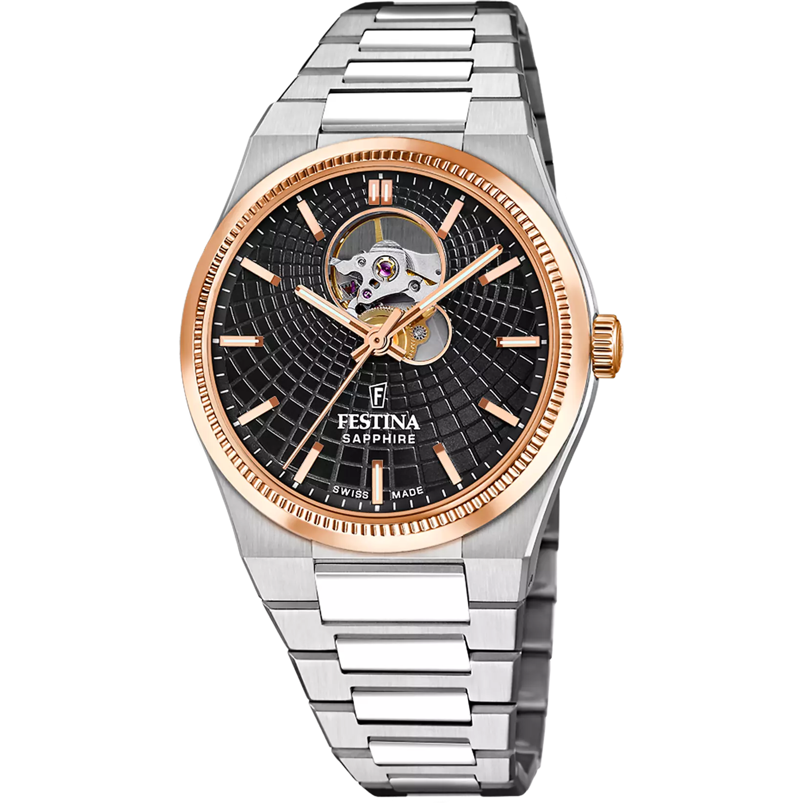 Festina Swiss Made Rive Stainless Steel Analog Mens Watch I Model F20061/4 Automatic Movement