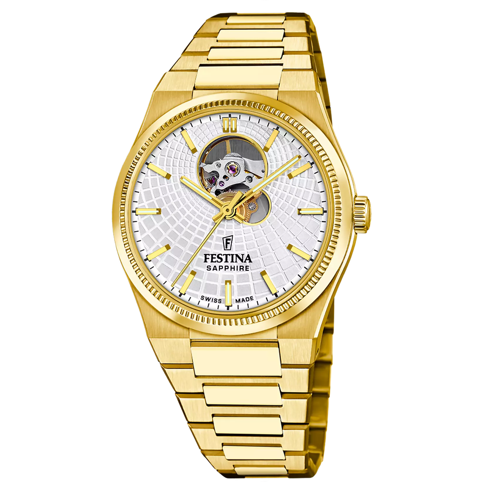 Festina Swiss Made Rive Stainless Steel Analog Mens Watch I Model F20062/1 Automatic Movement