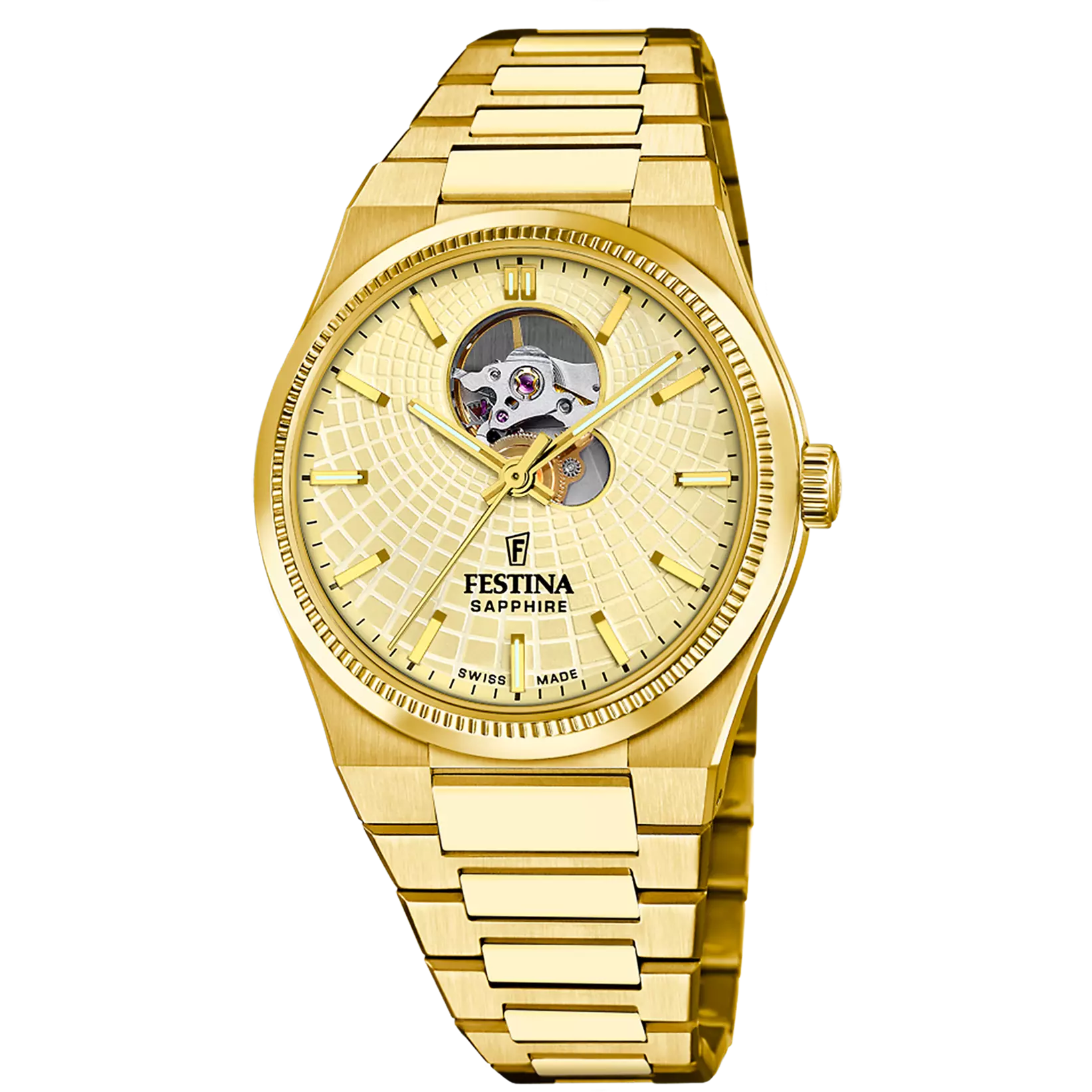 Festina Swiss Made Rive Stainless Steel Analog Mens Watch I Model F20062/2 Automatic Movement