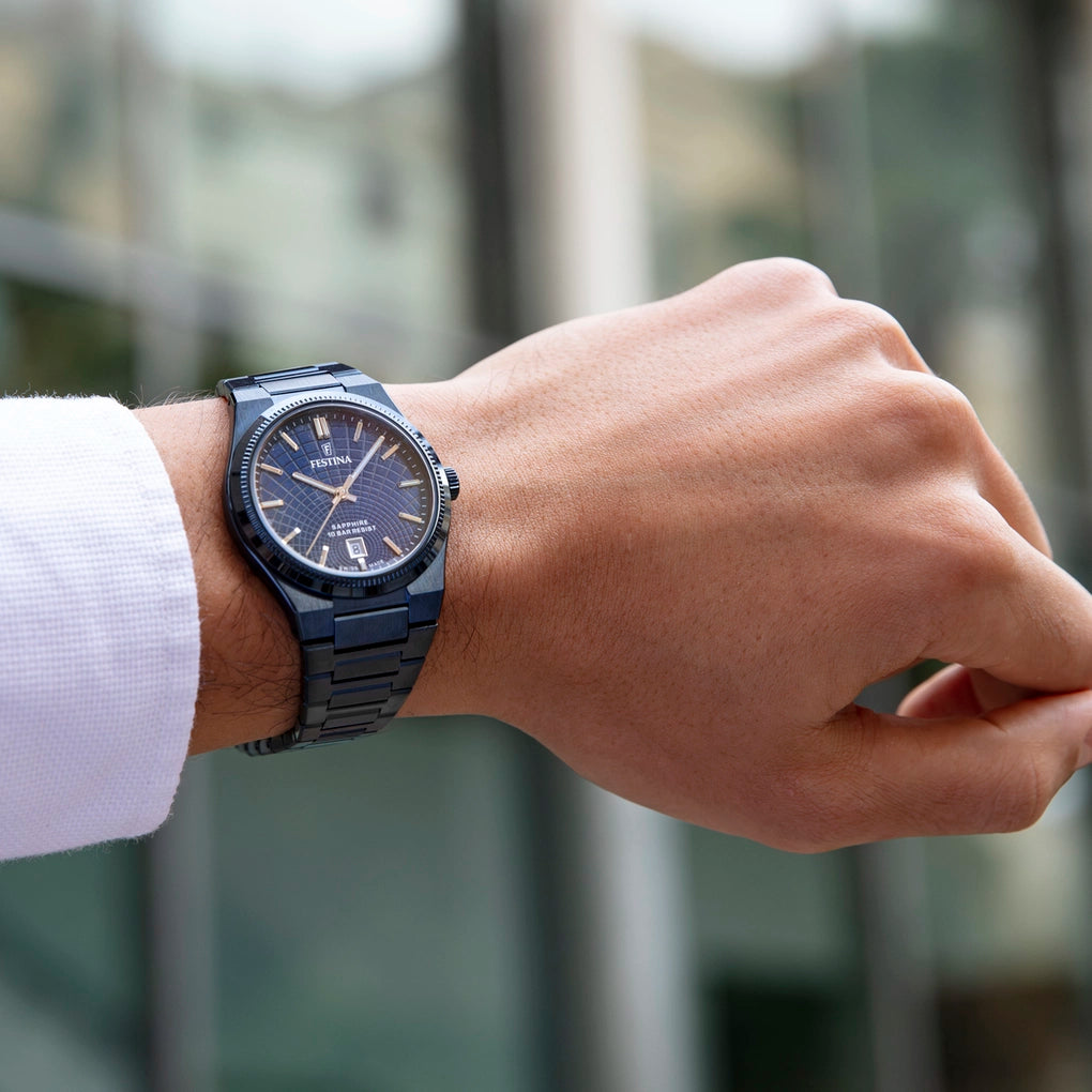 Festina Swiss Made Rive Stainless Steel Analog Mens Watch I Model F20078/1 Quartz Movement