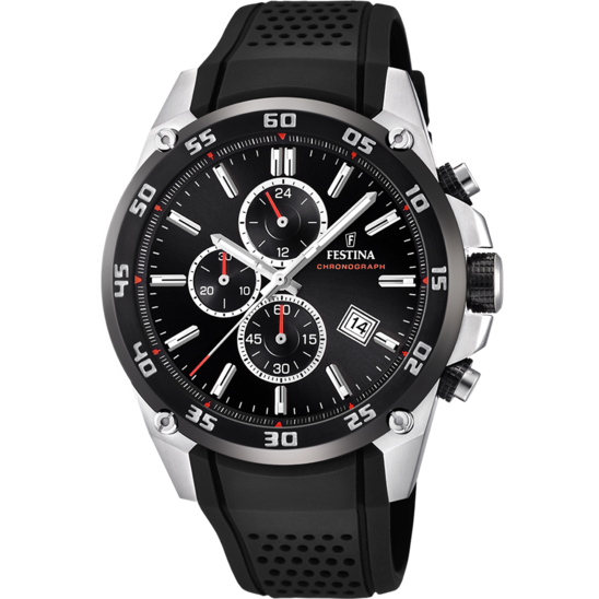 Festina The Originals Rubber Chronograph Mens Watch I Model F20330/5 Quartz Movement