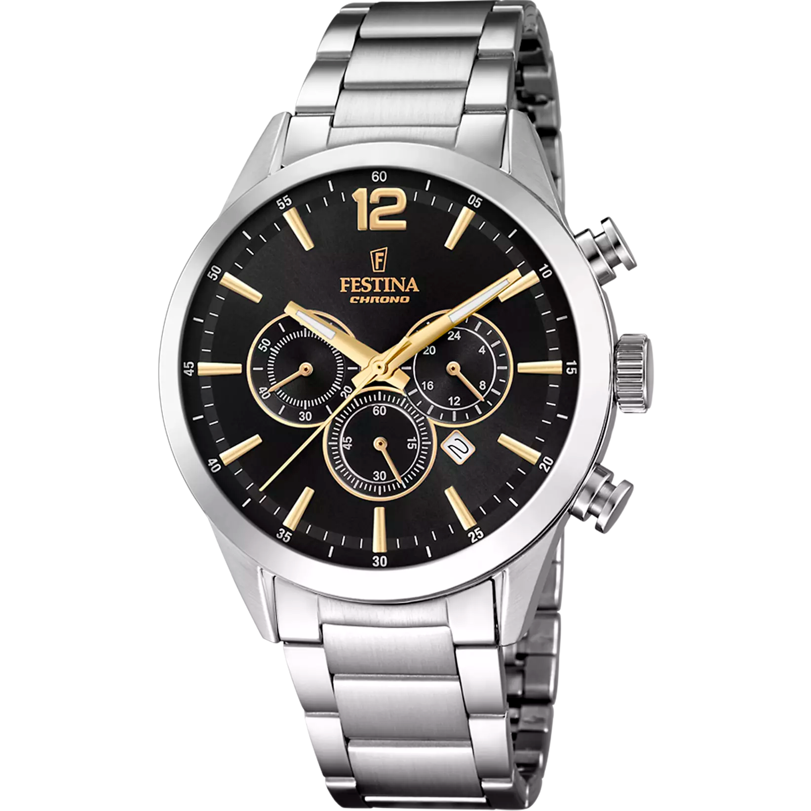 Festina Timeless Chronograph Stainless Steel Mens Watch I Model F20343-4 Quartz Movement