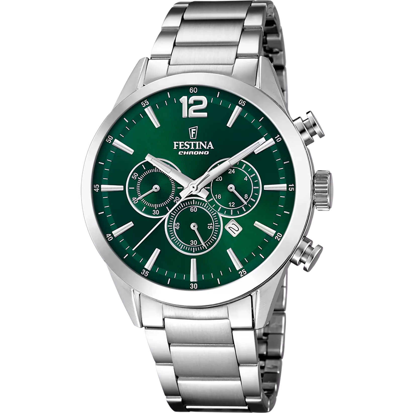 Festina Timeless Chronograph Stainless Steel Mens Watch I Model F20343-B Quartz Movement