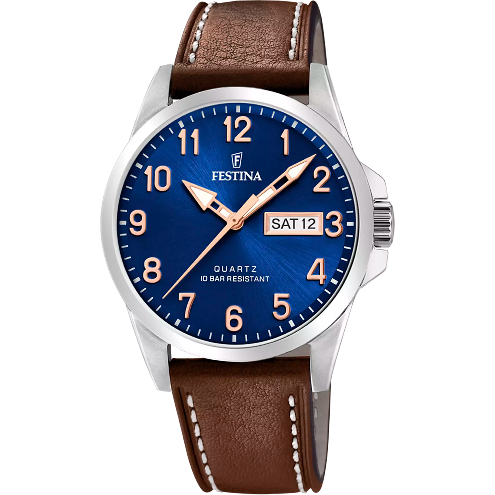 Festina Classics Leather Analog Mens Watch I Model F20358/B Quartz Movement